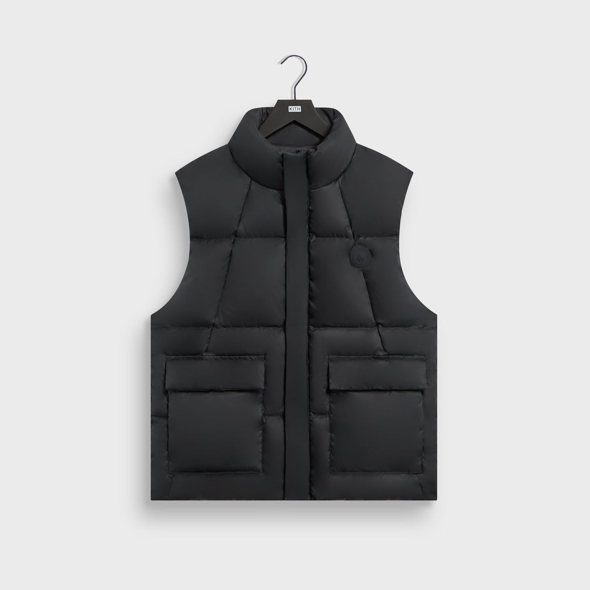 Kith Matte Stretch Taffeta Midi Puffer Vest - Black