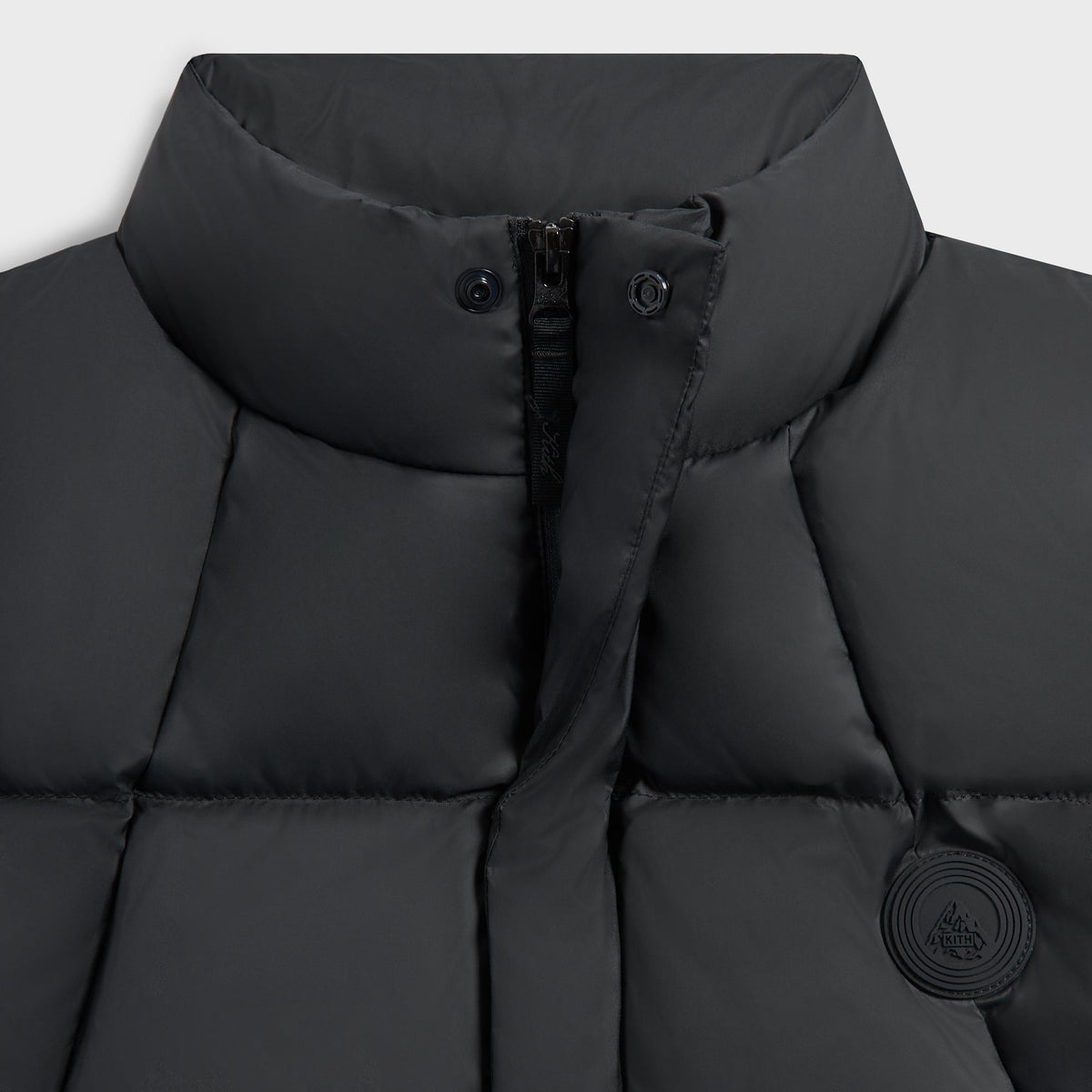 Kith Matte Stretch Taffeta Midi Puffer Vest - Black