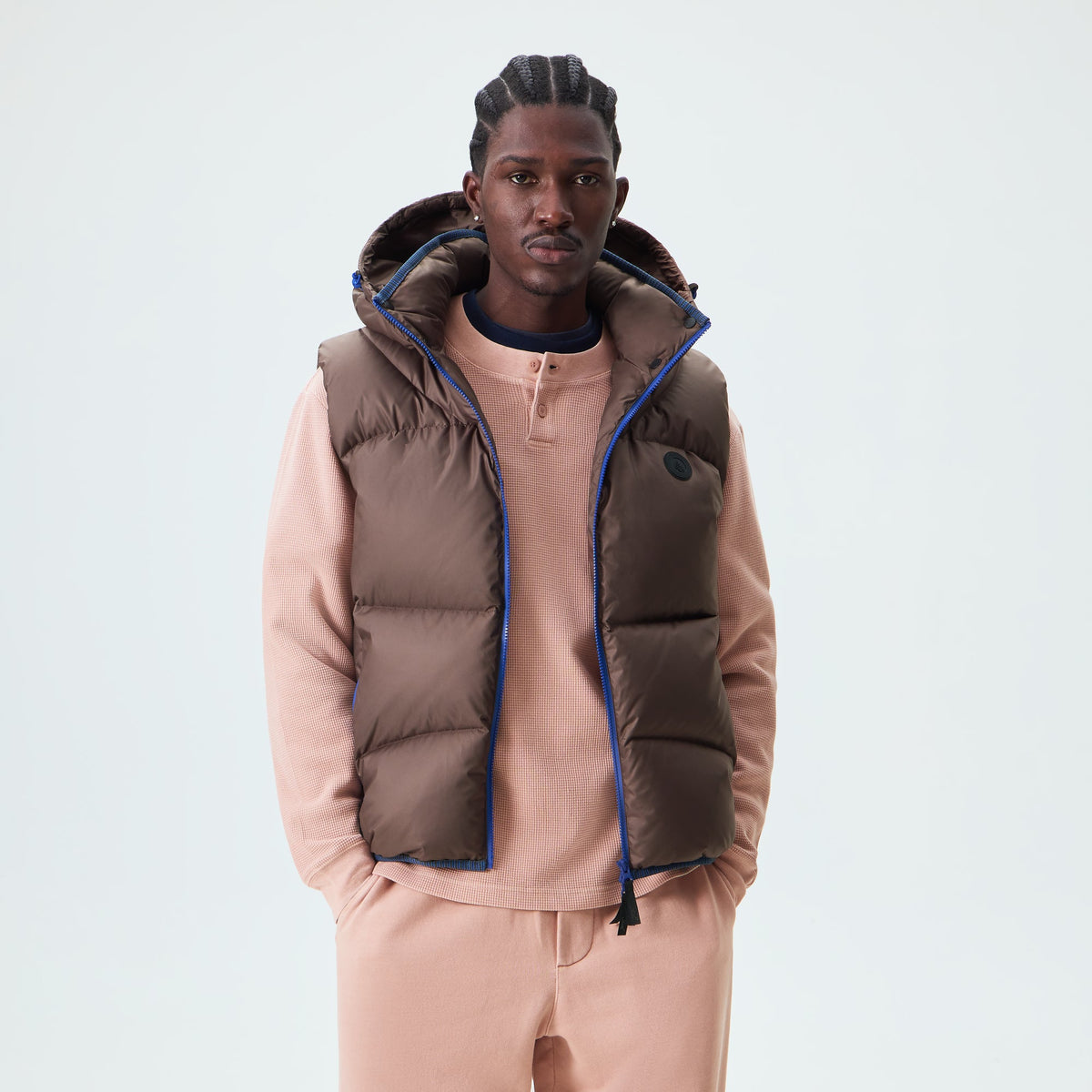 Kith Matte Stretch Taffeta Corey Puffer Vest - Cacao