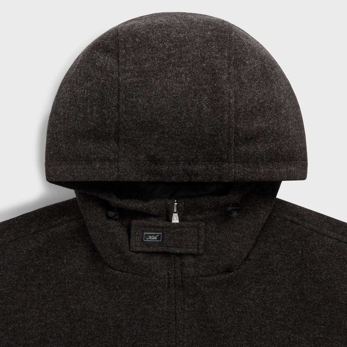 Kith Felted Jersey Matteo Zip Up Hoodie - Dark Heather Grey