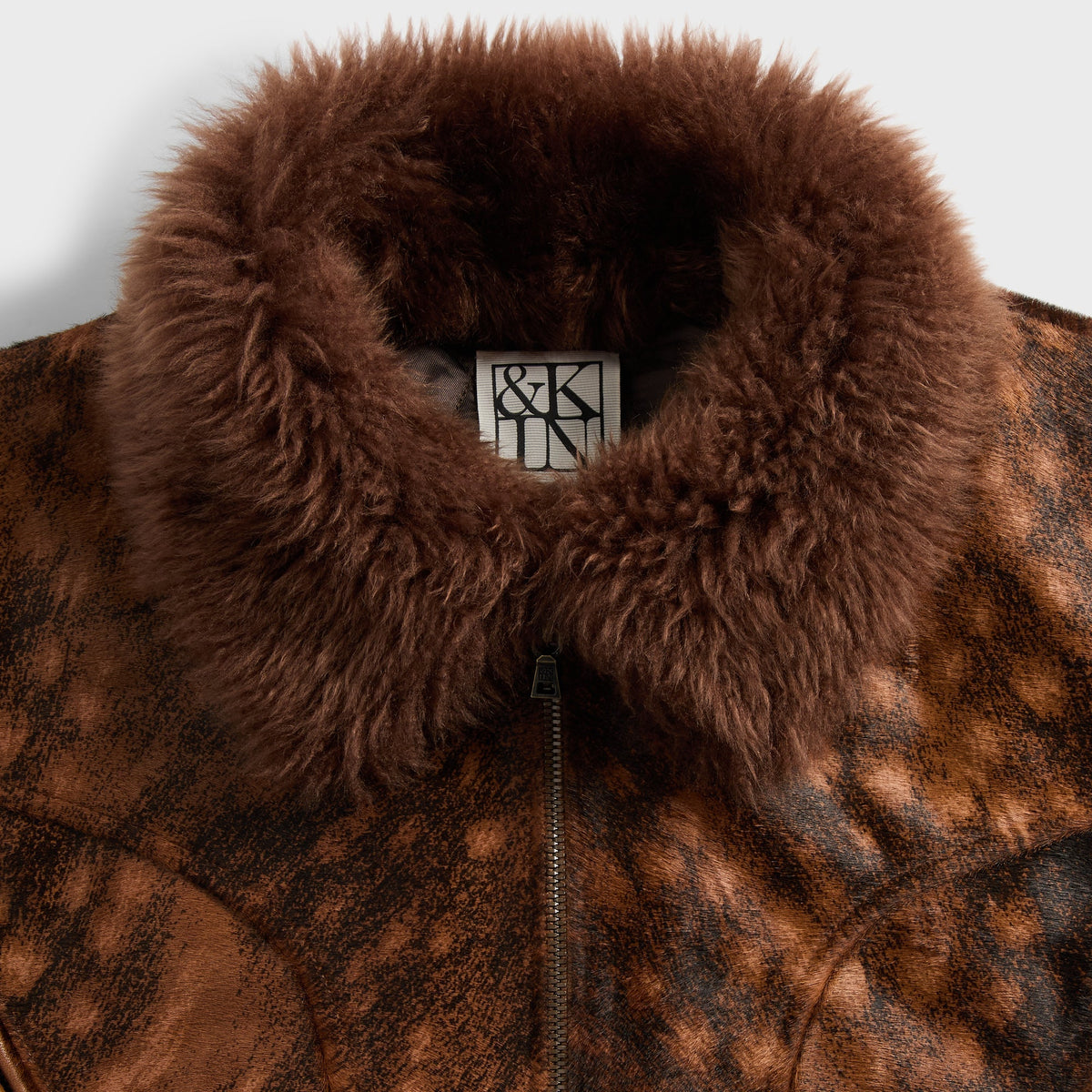 &Kin Deer Print Ponyhair Vail Jacket - Nougat - PH