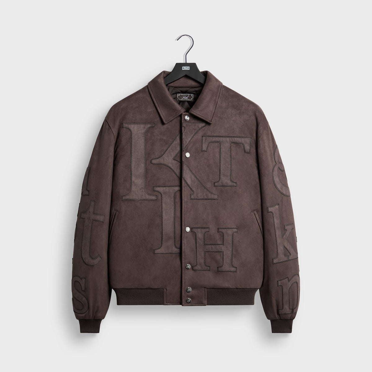 Kith Microsuede Varsity Coaches Jacket - Dark Ash - PH