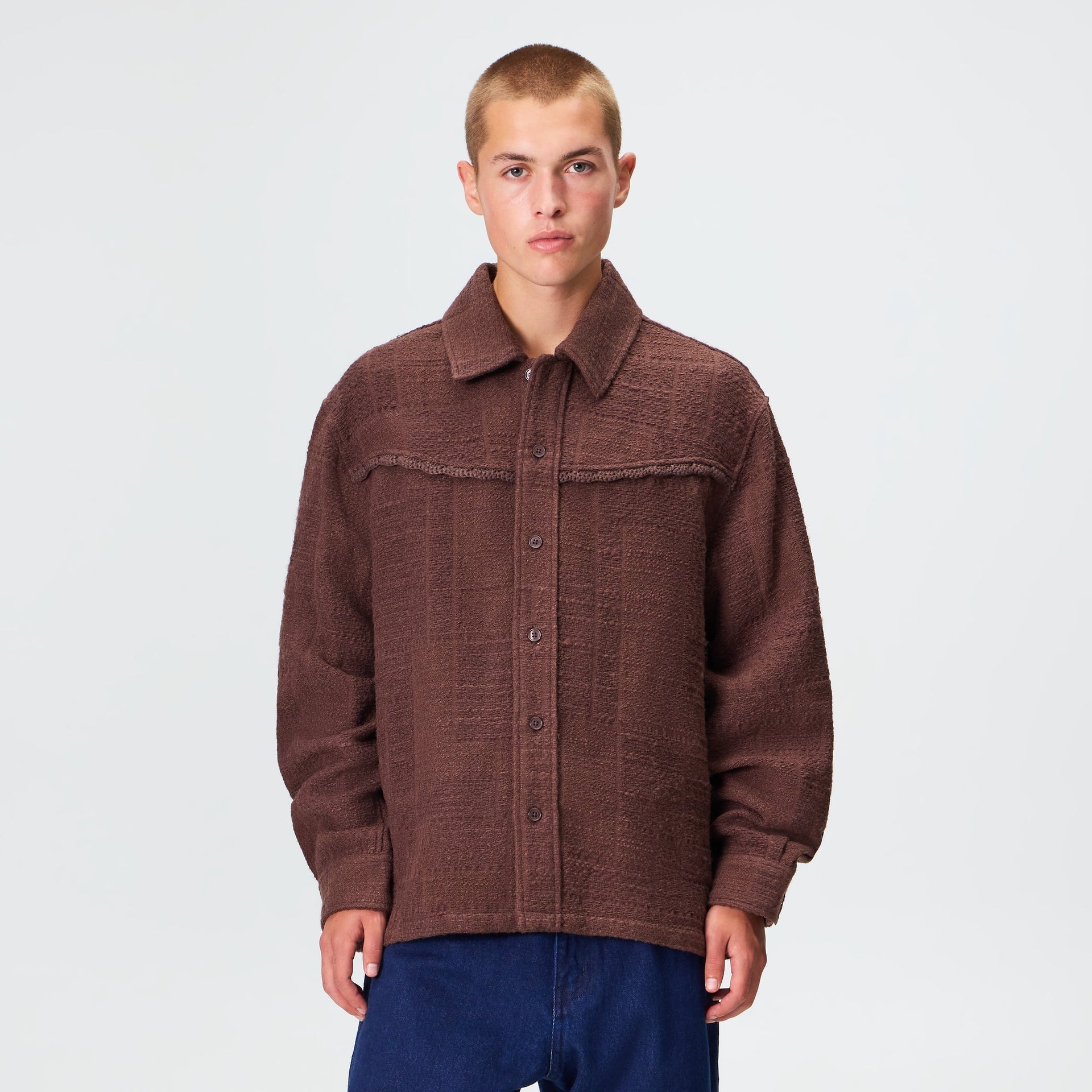 Kith Patchwork Tweed Johnson Shirt - Saddle - PH