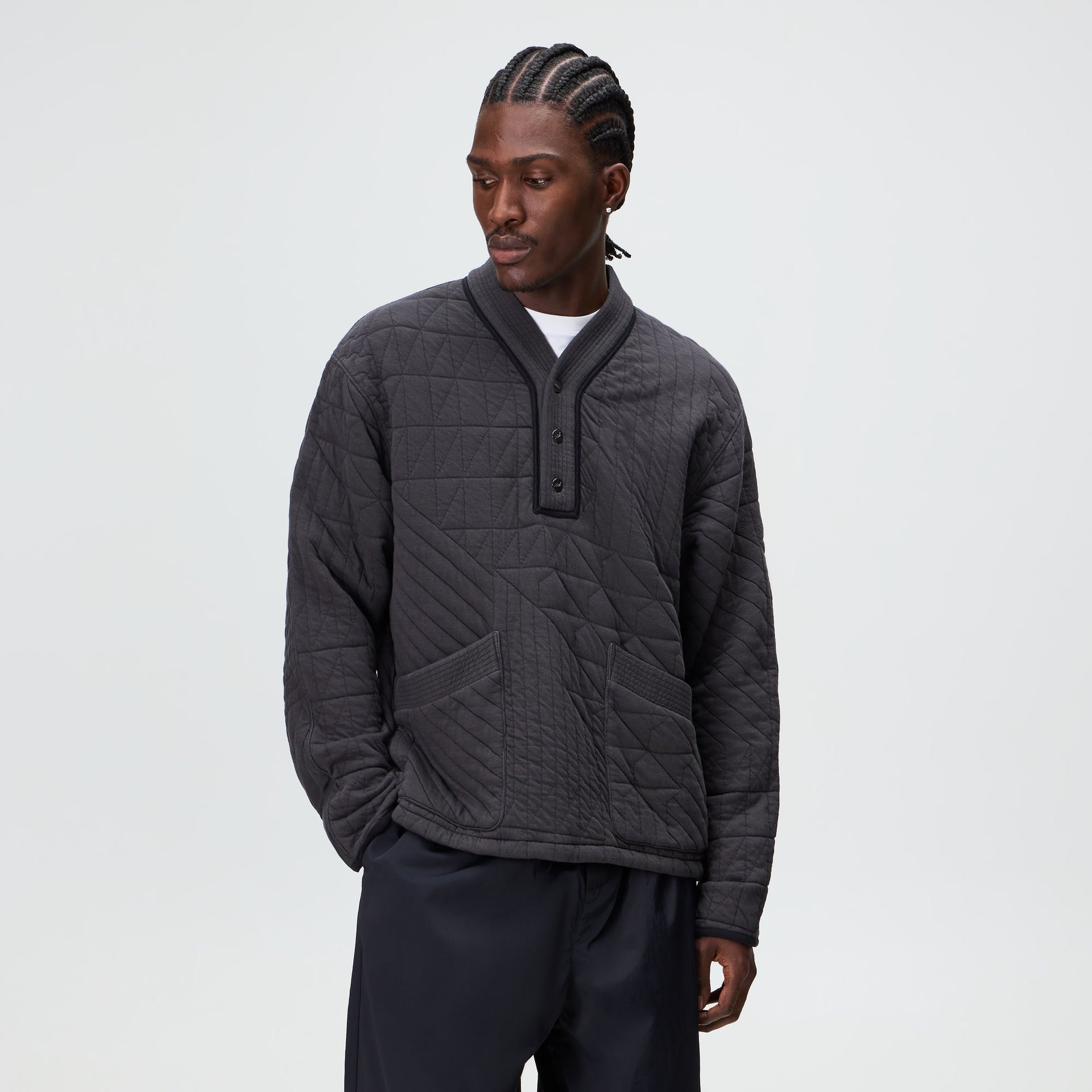 Kith Quilted Interlock Denis Pullover - Carbon