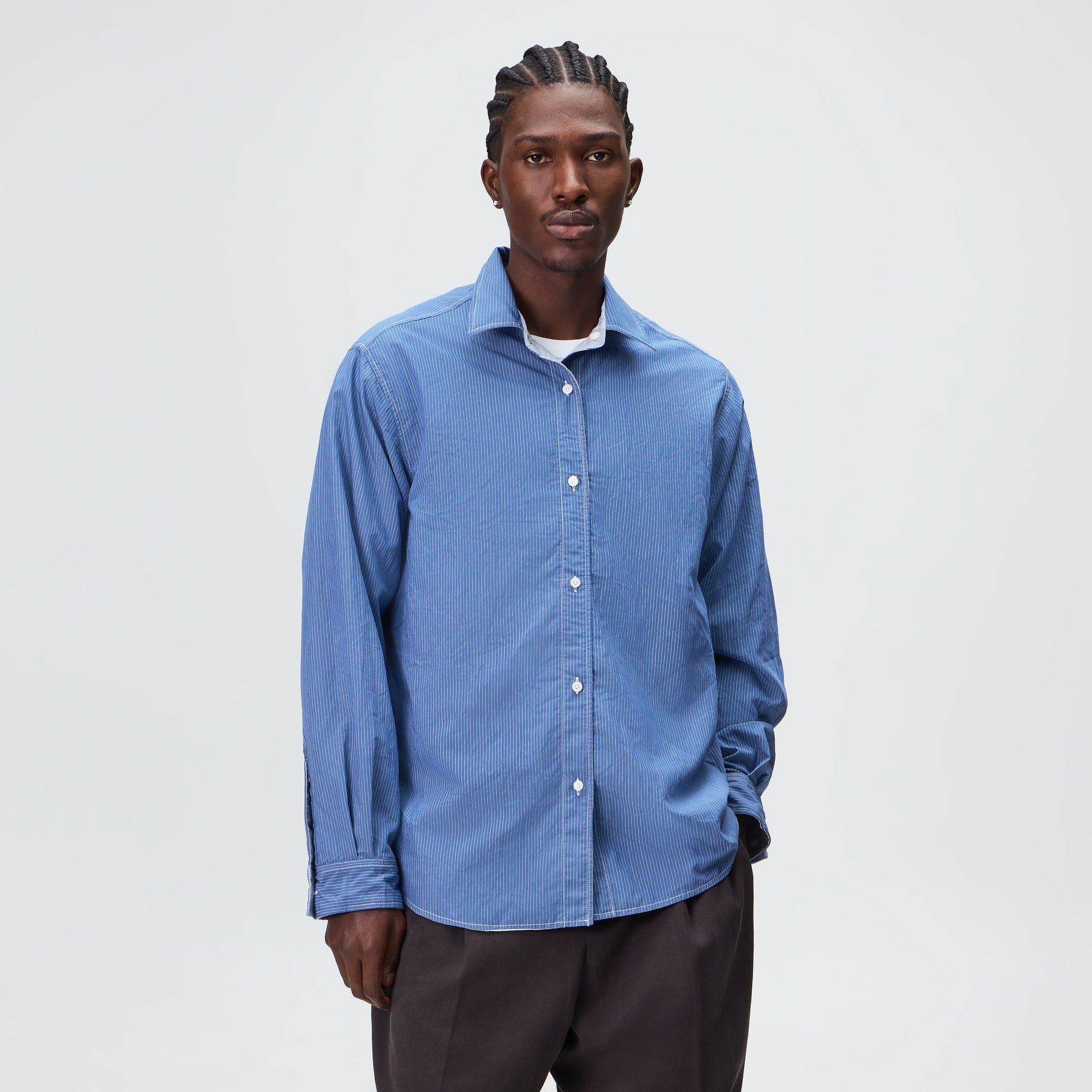 Kith Layered Stripe Georgie Shirt - White - PH