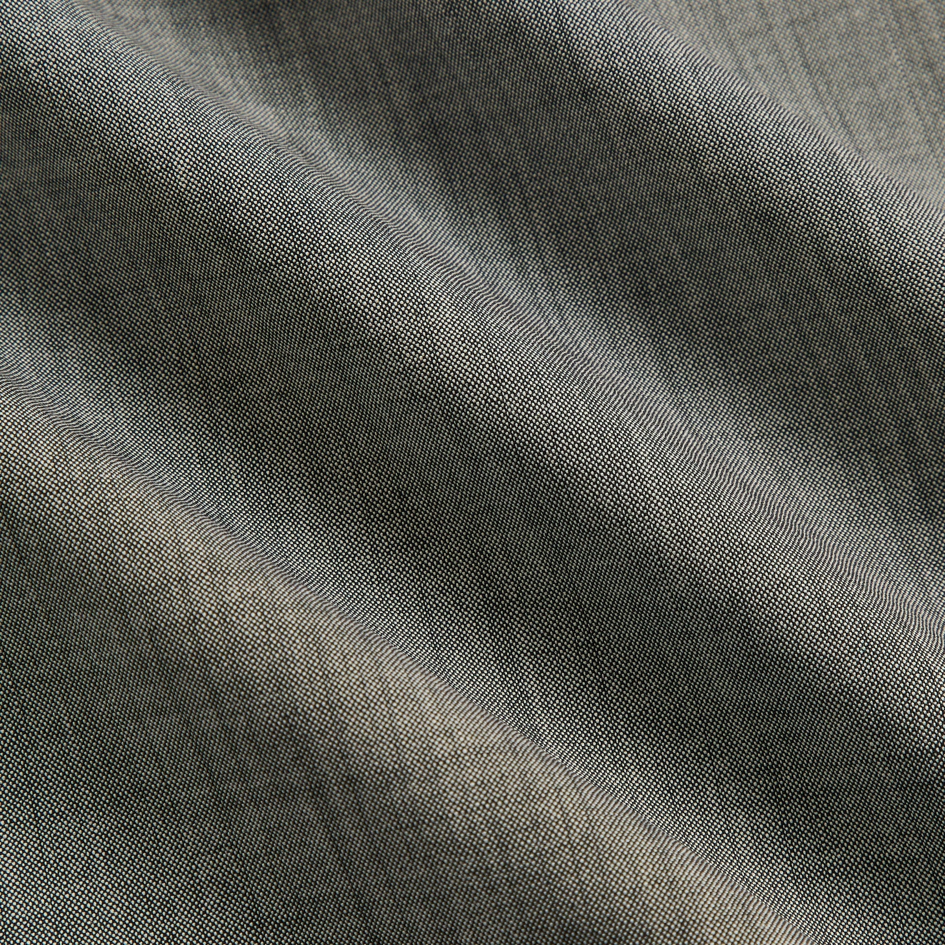 &Kin Tropical Wool Leven Shirt fabric close-up, grey melange tropical wool weave