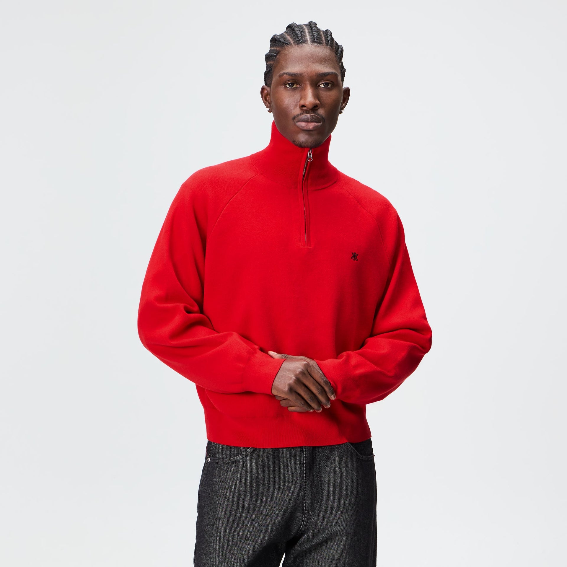 kith.mompact Cotton Knit Javier Quarter Zip Pullover - Fame