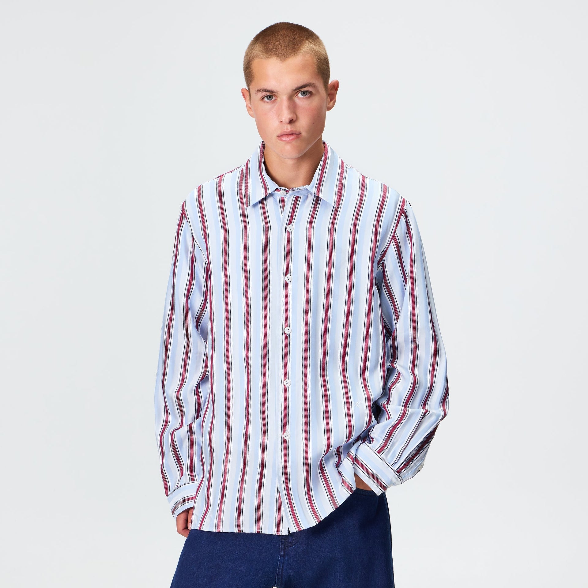 Kith Striped Jacquard Thompson Shirt - Tin - PH