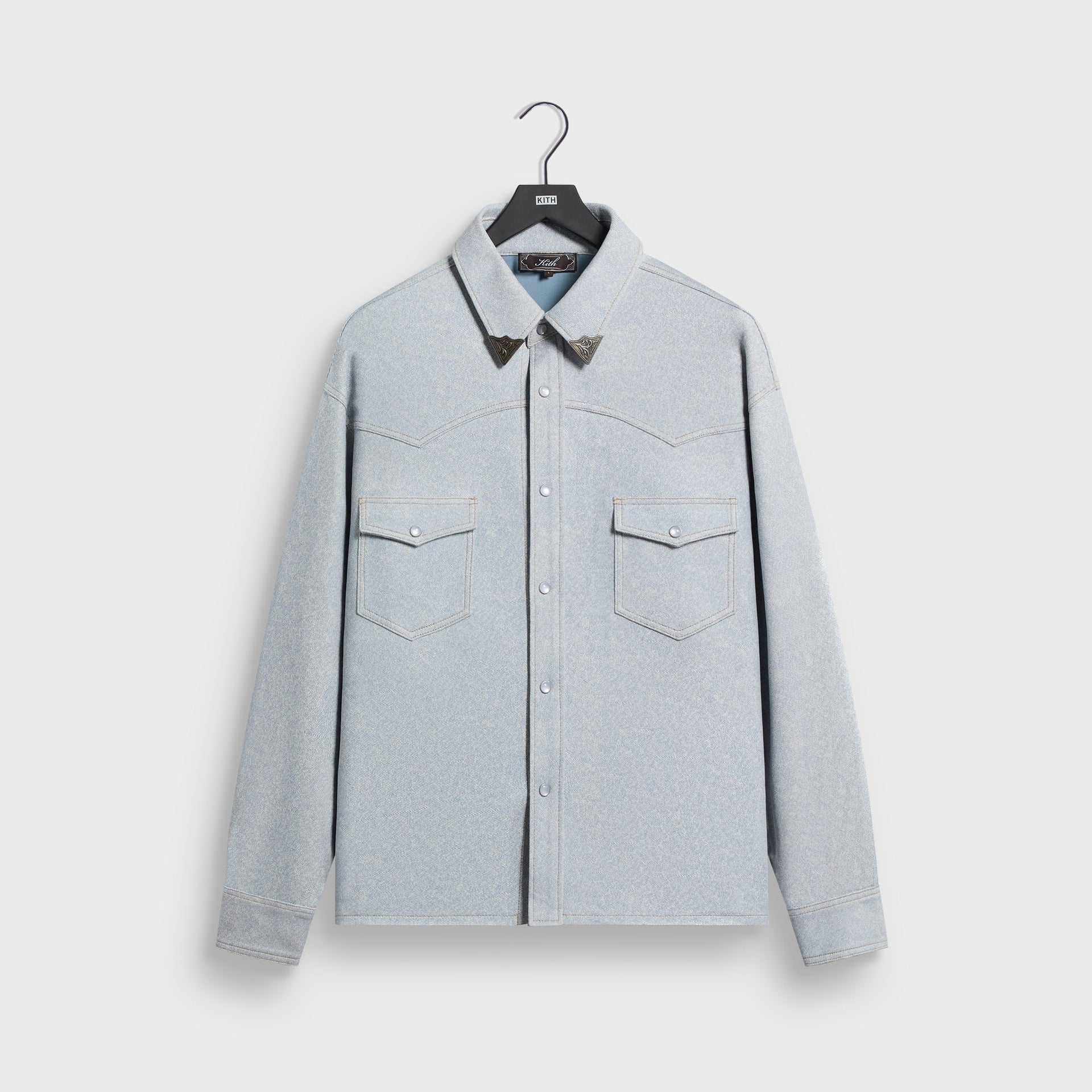 Kith Leather Denim Western Henson Shirt - Light Indigo