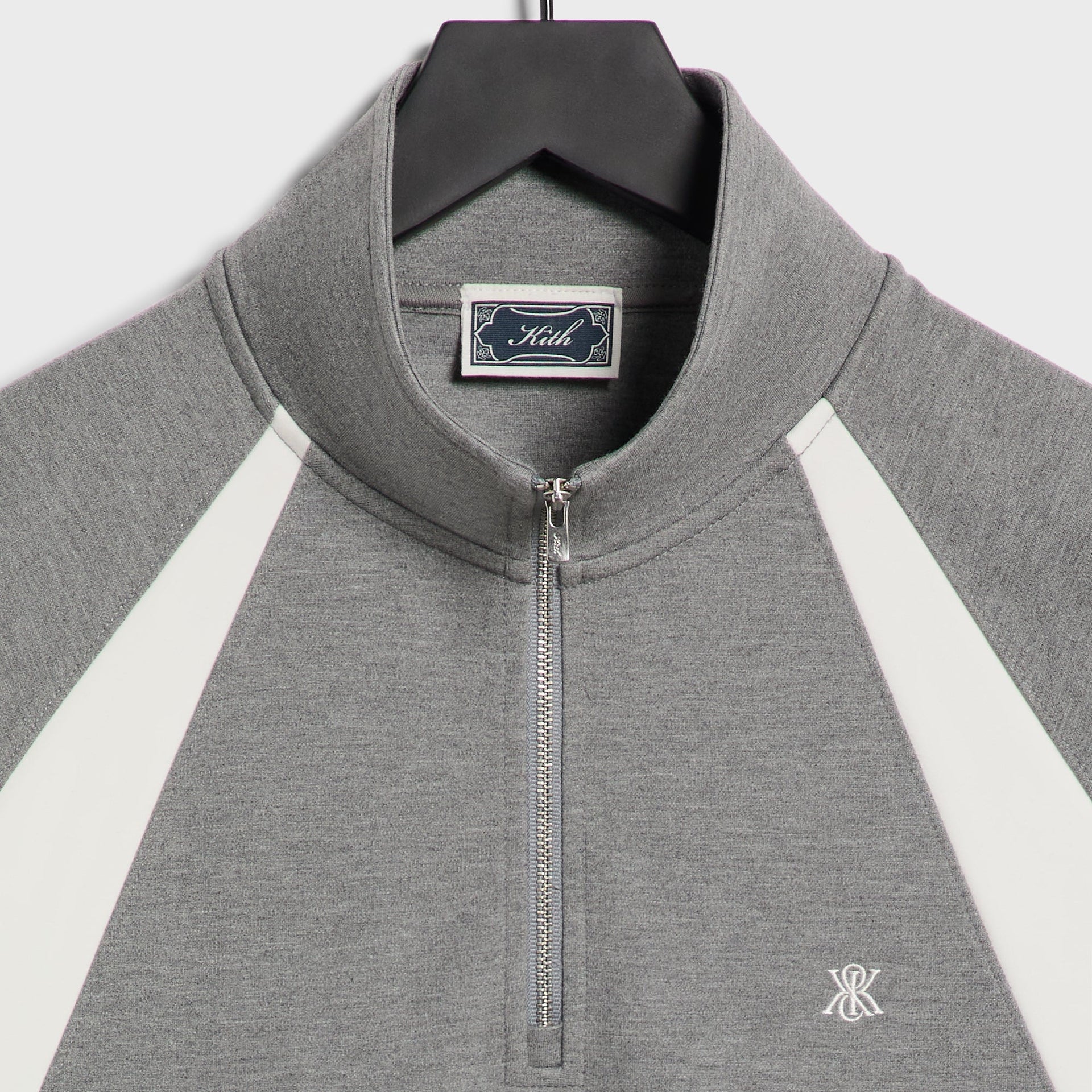 Kith Ponte Novak Quarter Zip - Medium Heather Grey - PH