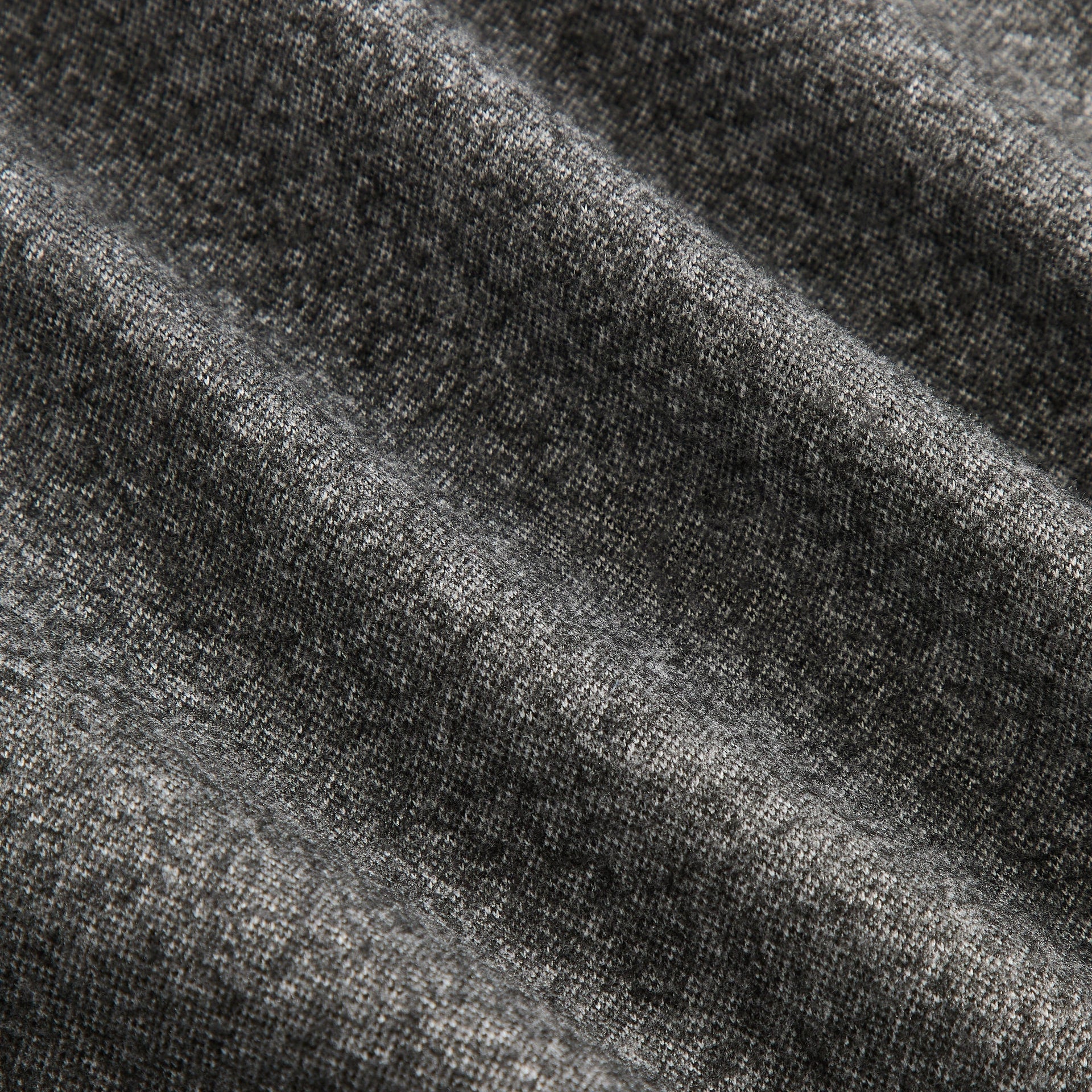 &Kin Flannel Jersey Stephen Track Jacket fabric close-up, charcoal heather flannel jersey texture