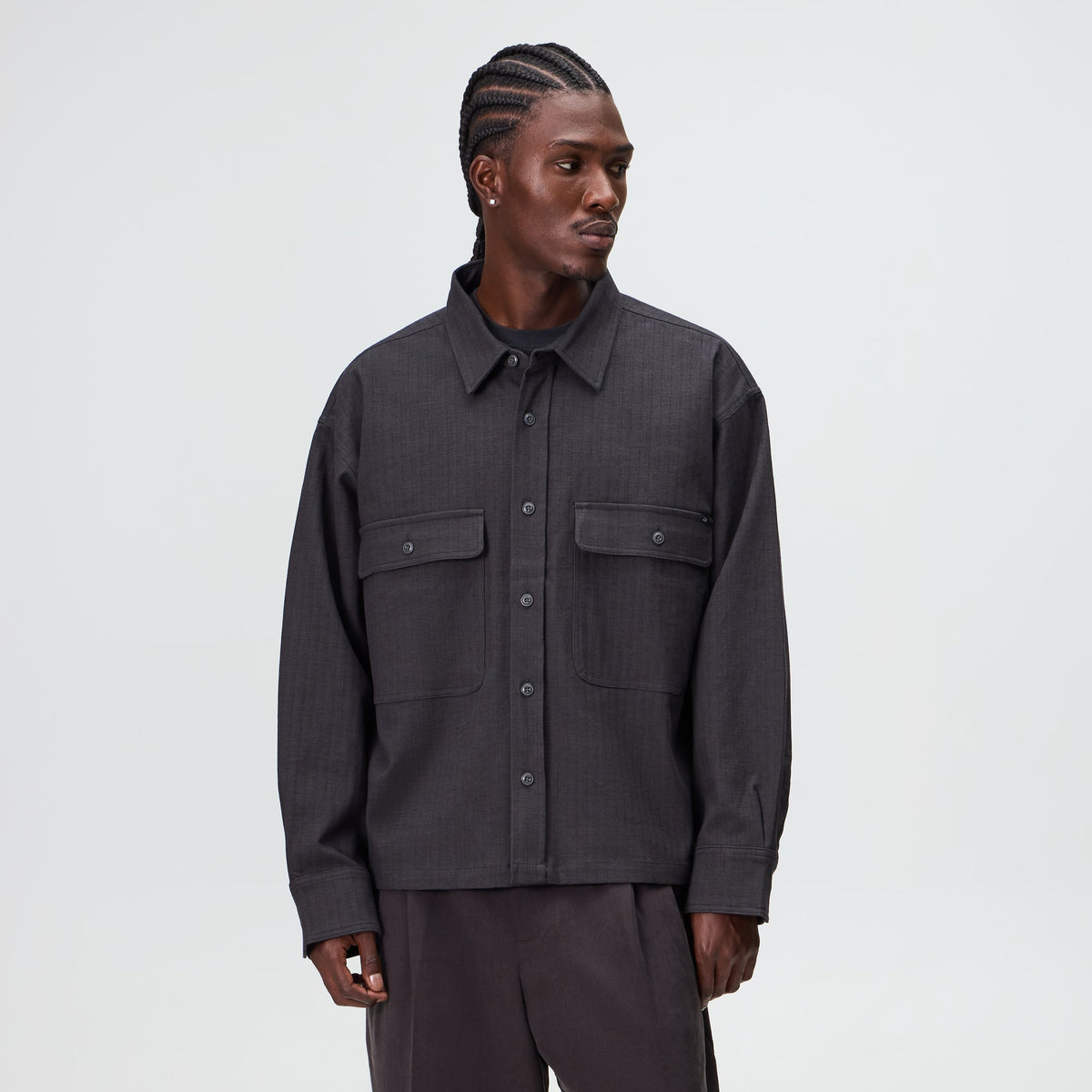 Kith Herringbone Dobby Henson Buttondown - Carbon