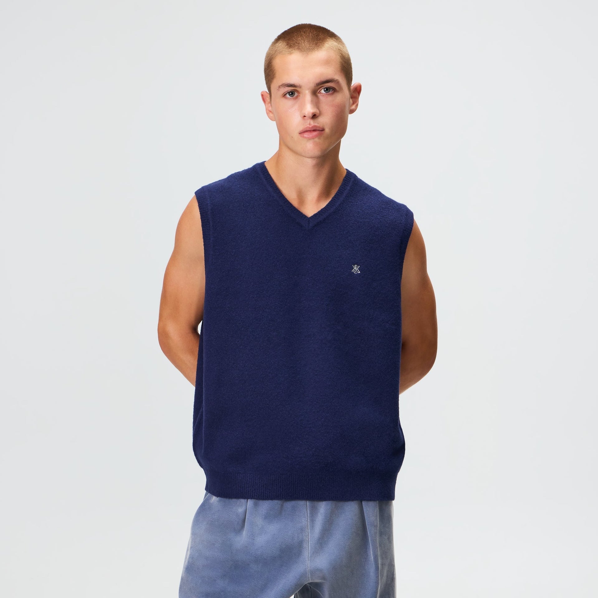 Kith Boucle Heath V-Neck Sweater Vest - Nocturnal - PH