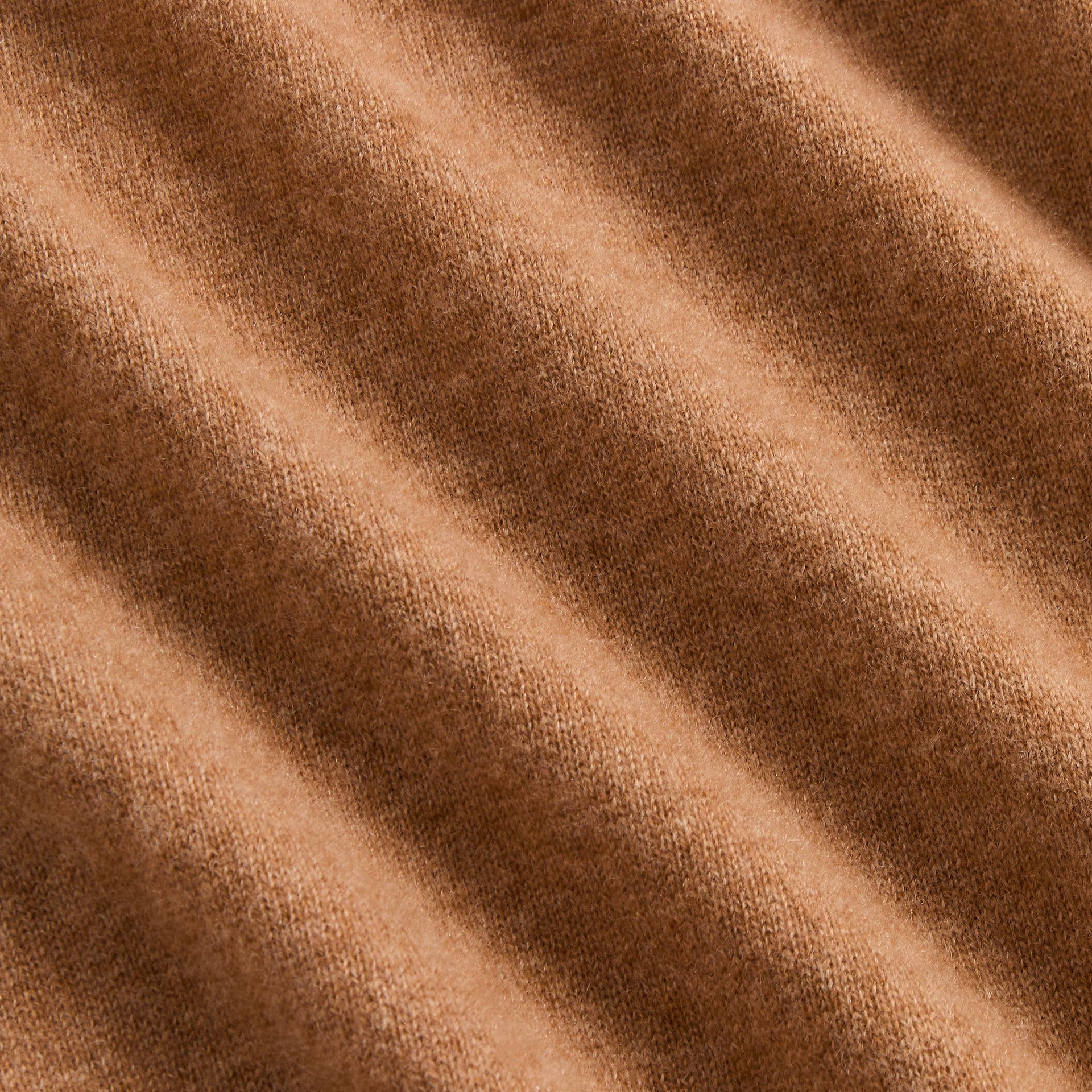 &Kin Cyrus Turtleneck close-up of Sand Dune tan cashmere knit texture