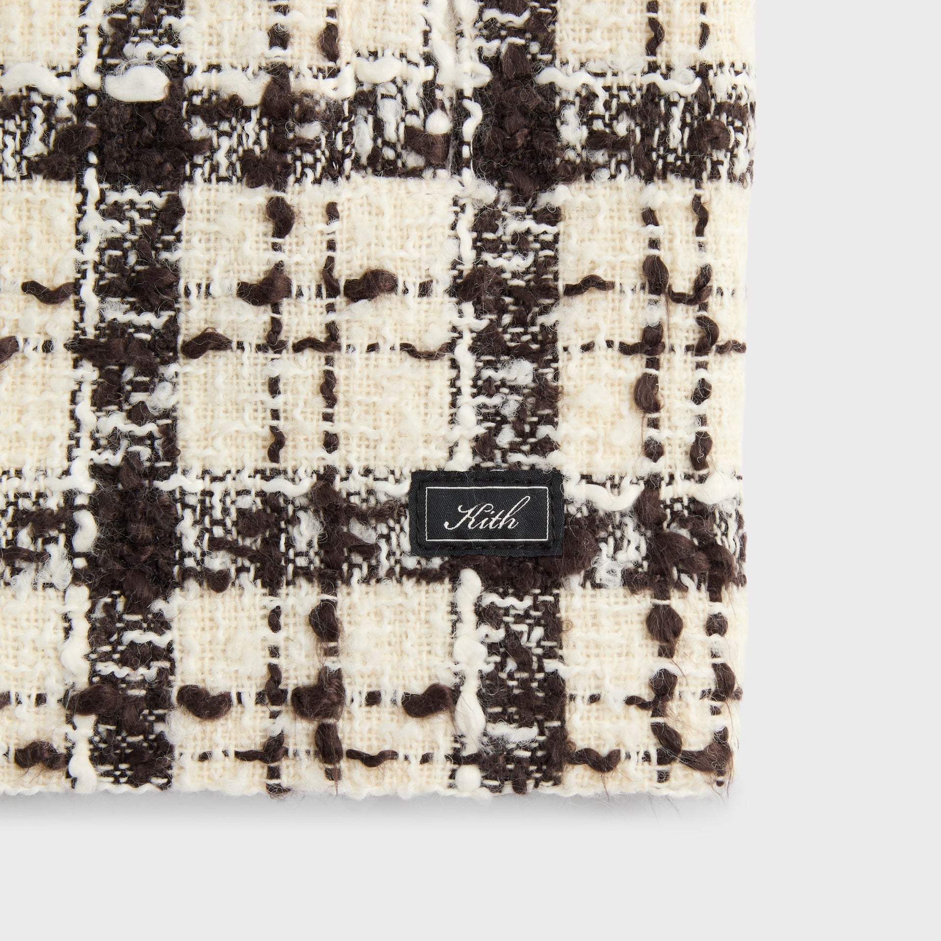 Kith Boucle Plaid Boxy Collared Overshirt - Sandrift