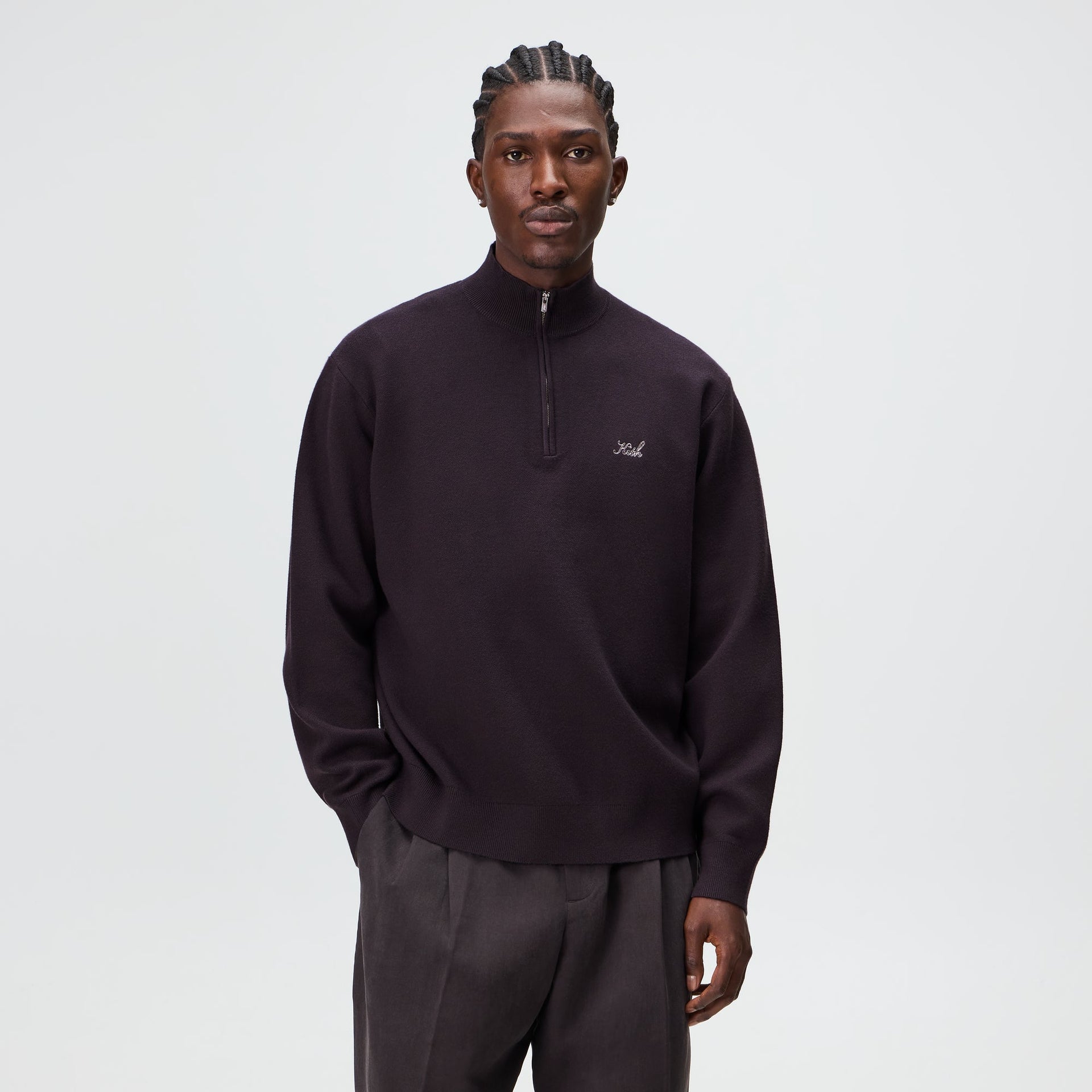 Kith Harmon Quarter Zip Mock Neck - Carbon - PH