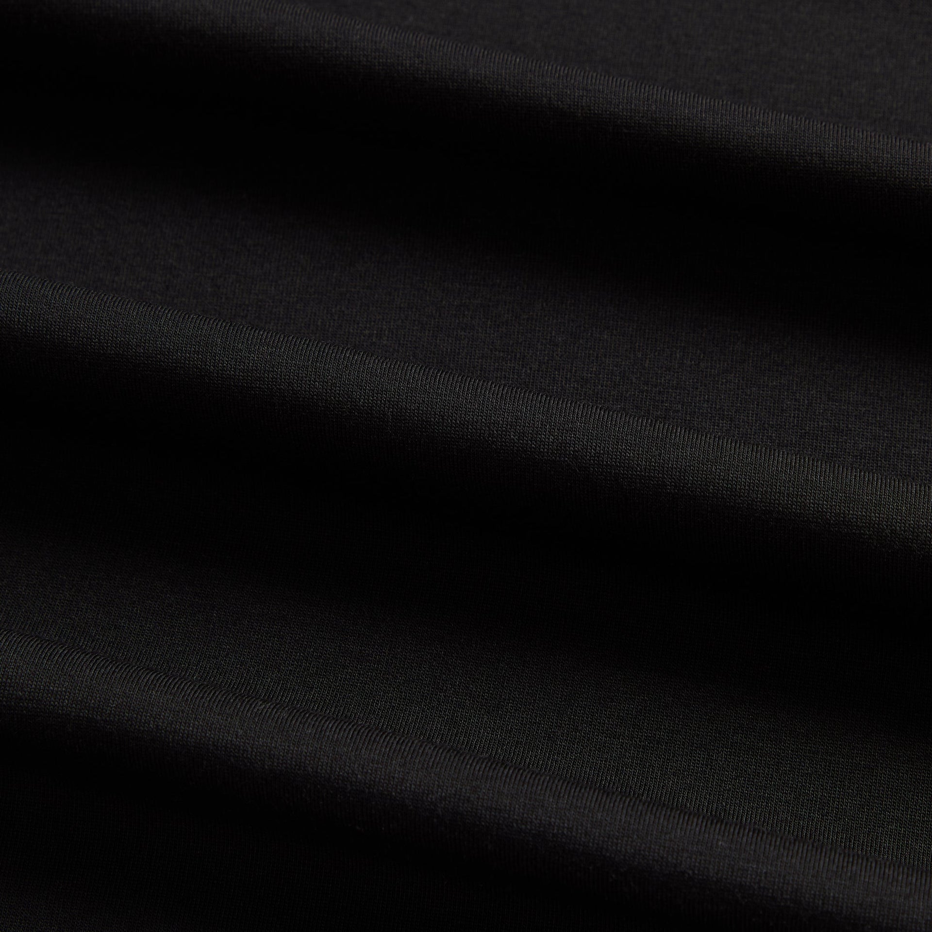 &Kin Albie Tee close-up of black cotton jersey fabric texture