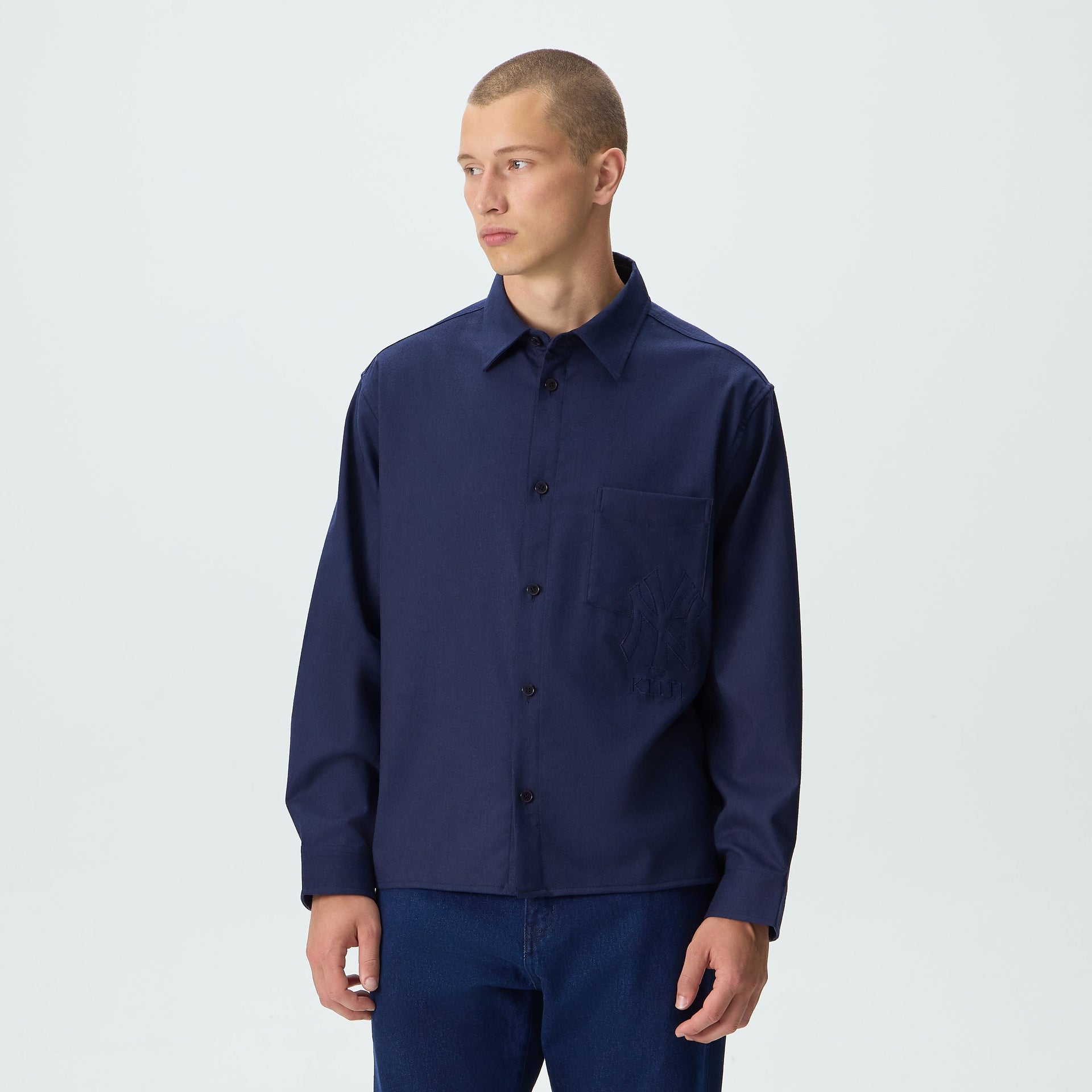 Kith for the New York Yankees Flannel Deon Overshirt - Nocturnal