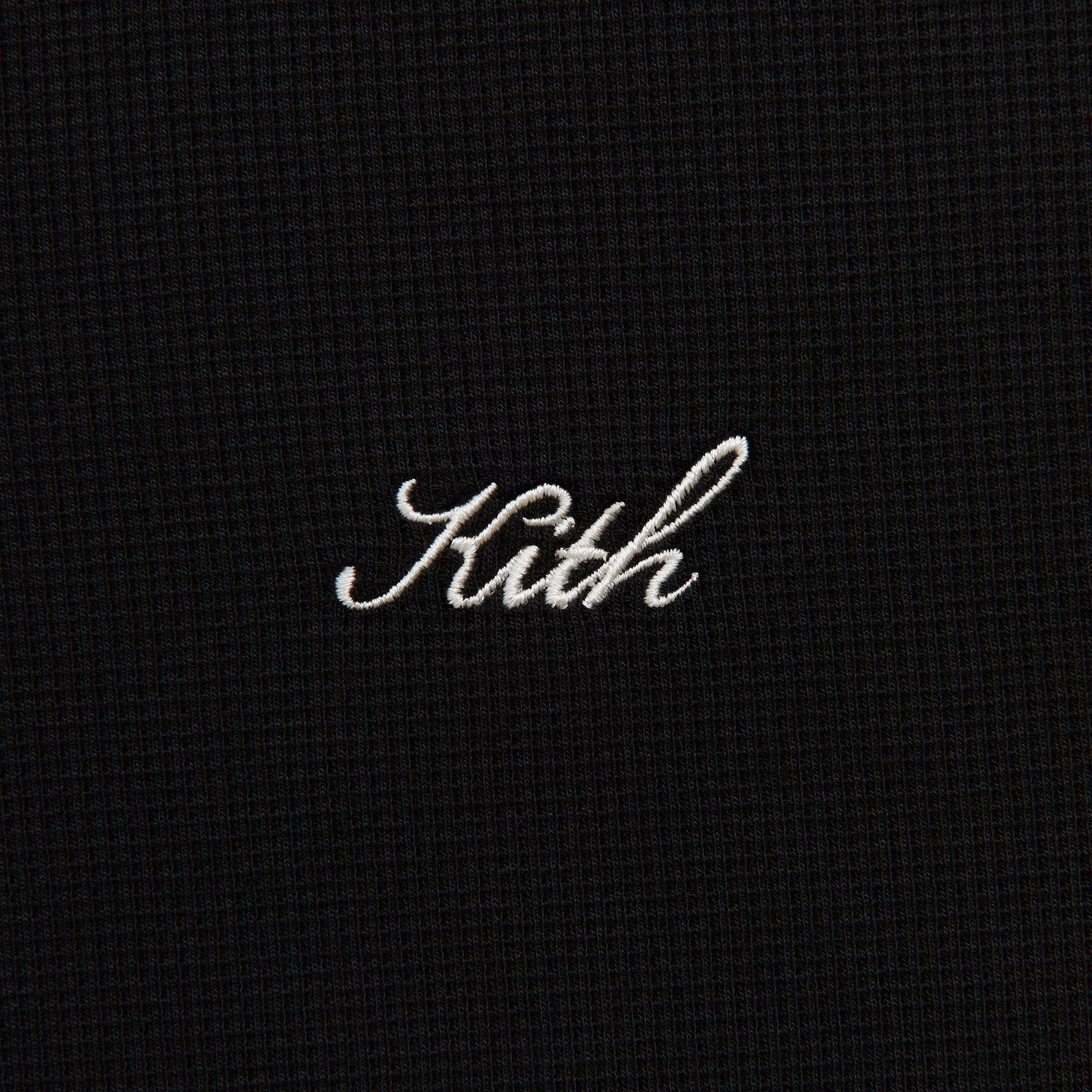 Kith Micro Waffle Tristan Henley - Black