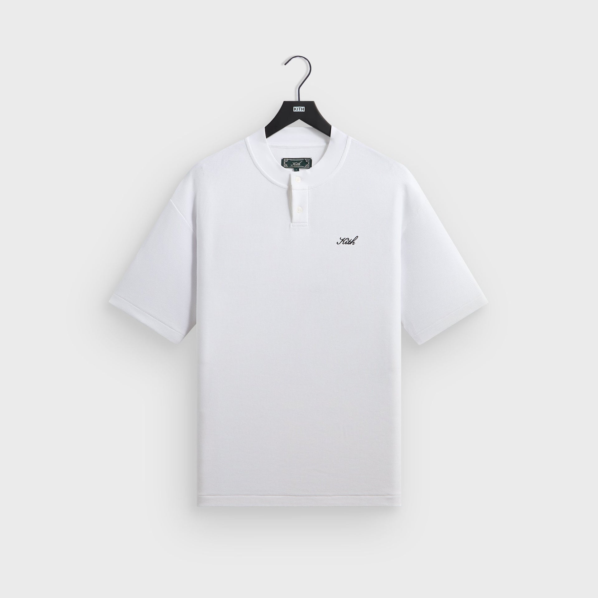 Kith Micro Waffle Tristan Henley - White