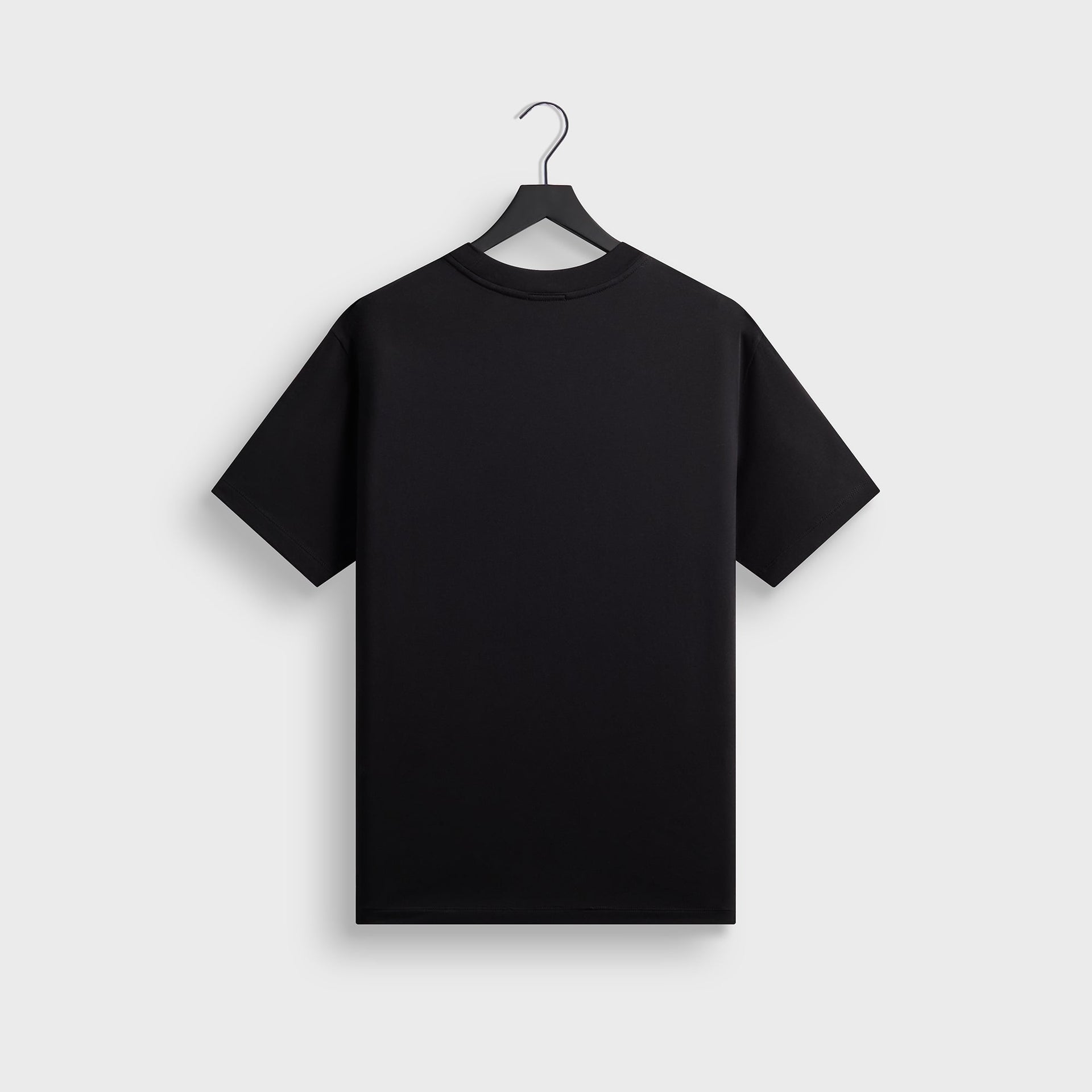 Kith Albie crewneck tee in black cotton, straight-on front flat lay