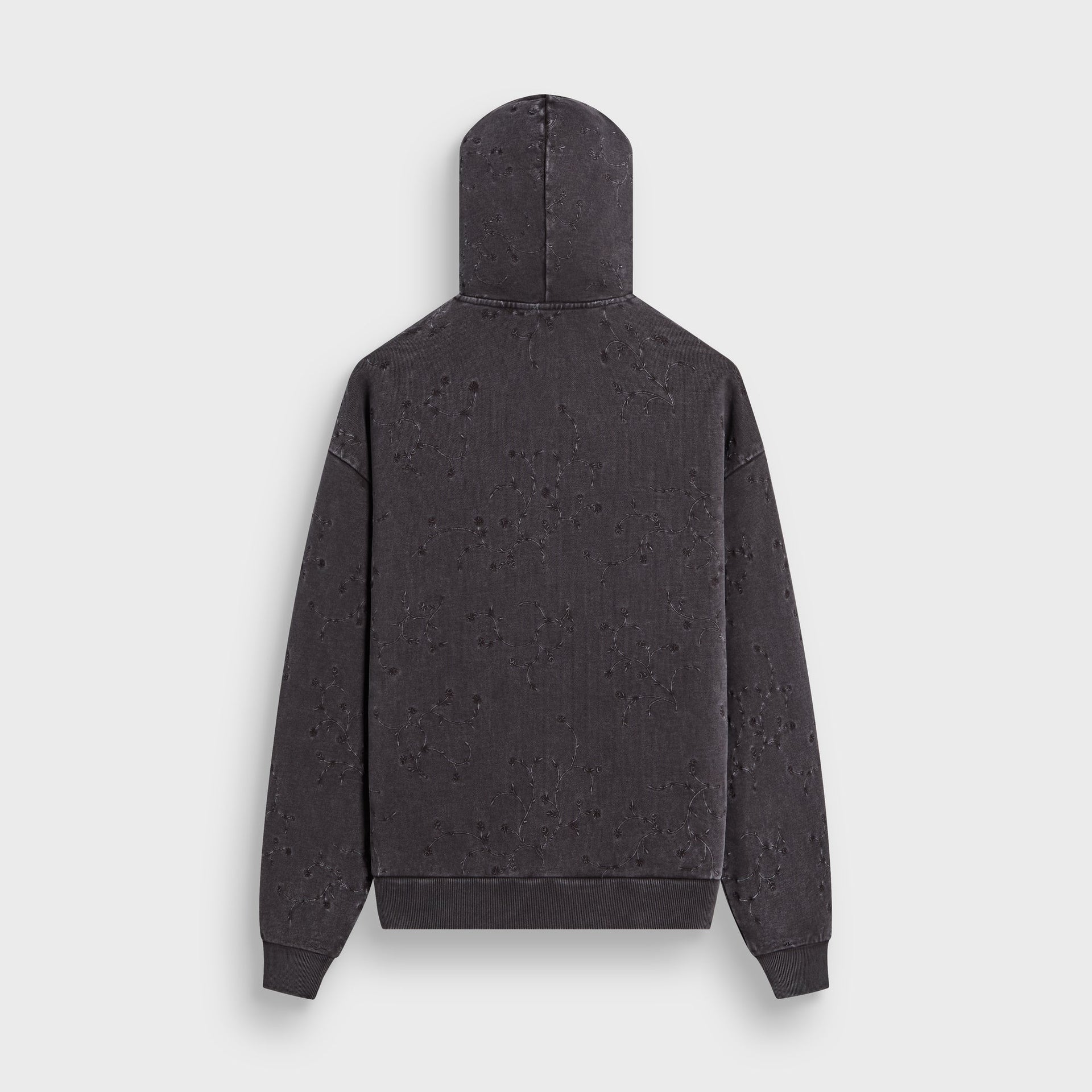Kith Rose Ivy Nelson hoodie in faded black, back flat lay