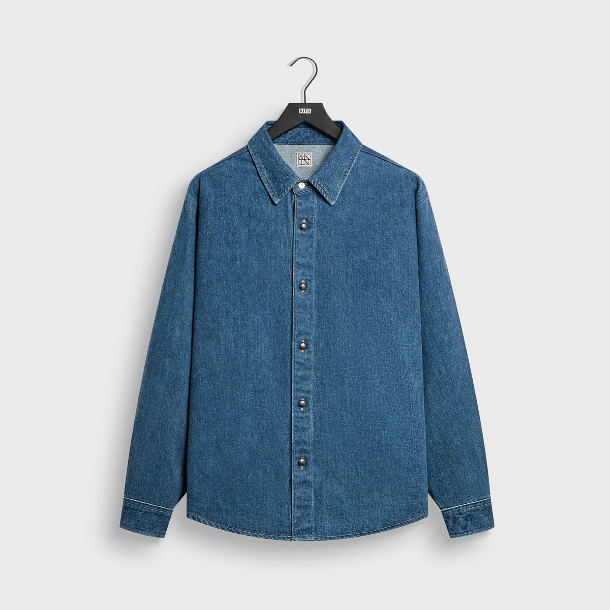 &Kin Brushed Denim Tomas Buttondown - Mid Indigo