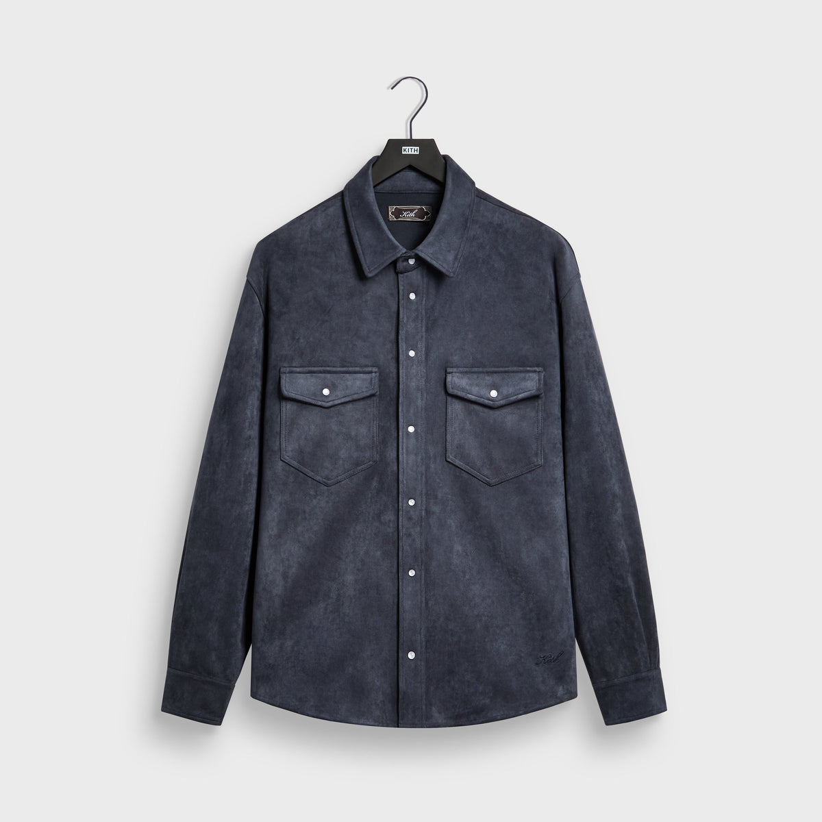 Kith Brushed Microsuede Long Sleeve Warwick Shirt - Torpedo