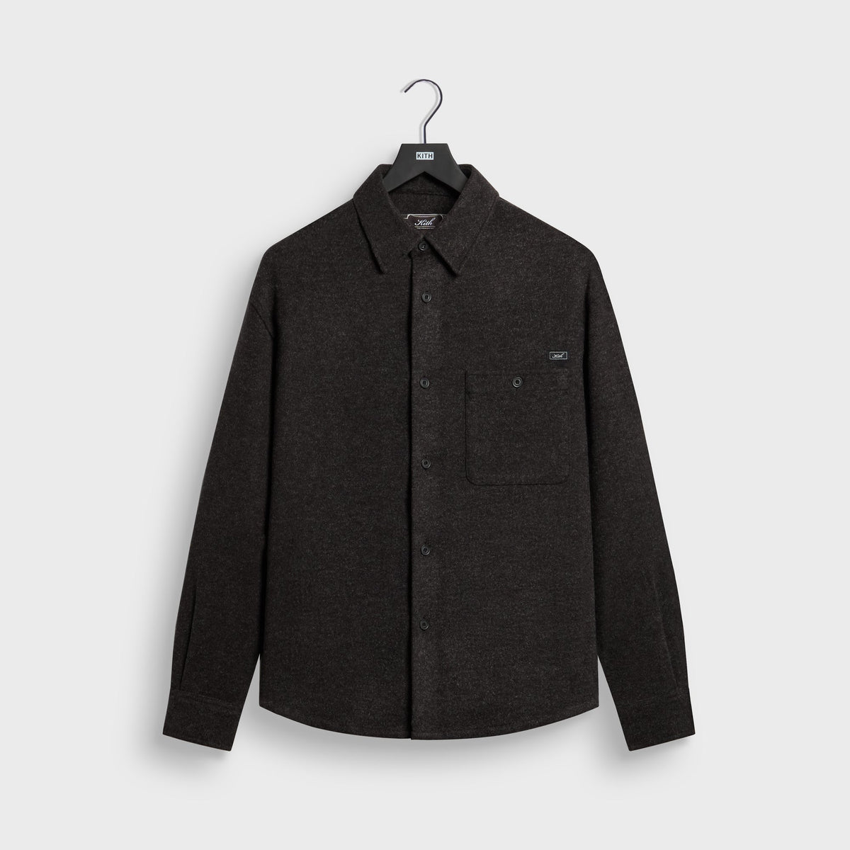Kith Felted Jersey Tomas Buttondown Shirt - Dark Heather Grey - PH
