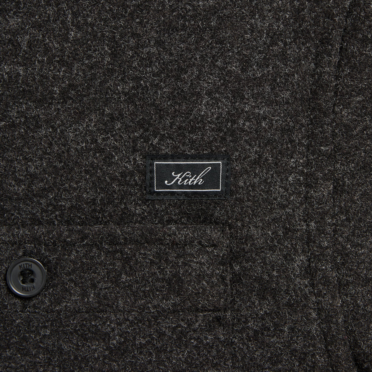 Kith Felted Jersey Tomas Buttondown Shirt - Dark Heather Grey