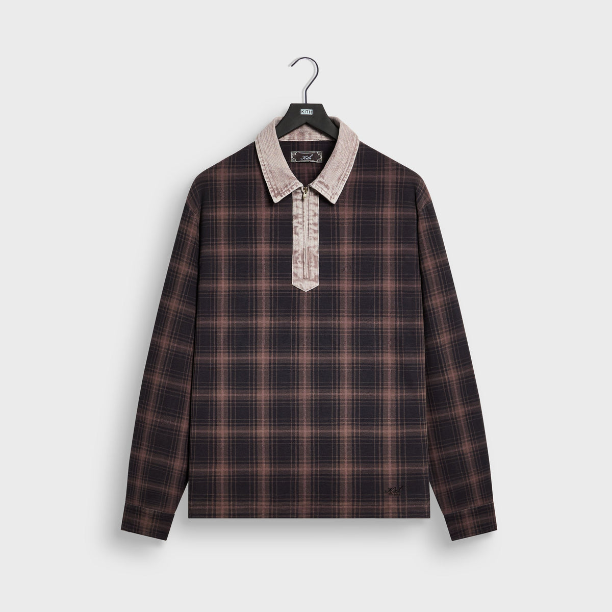 Kith Plaid Jersey Kurt Quarter Zip - Ascot - PH