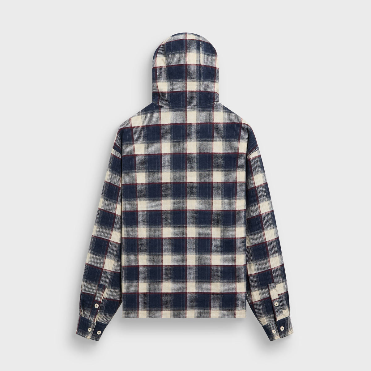 Kith Waffle Plaid Henson Hooded Buttondown - Sandrift