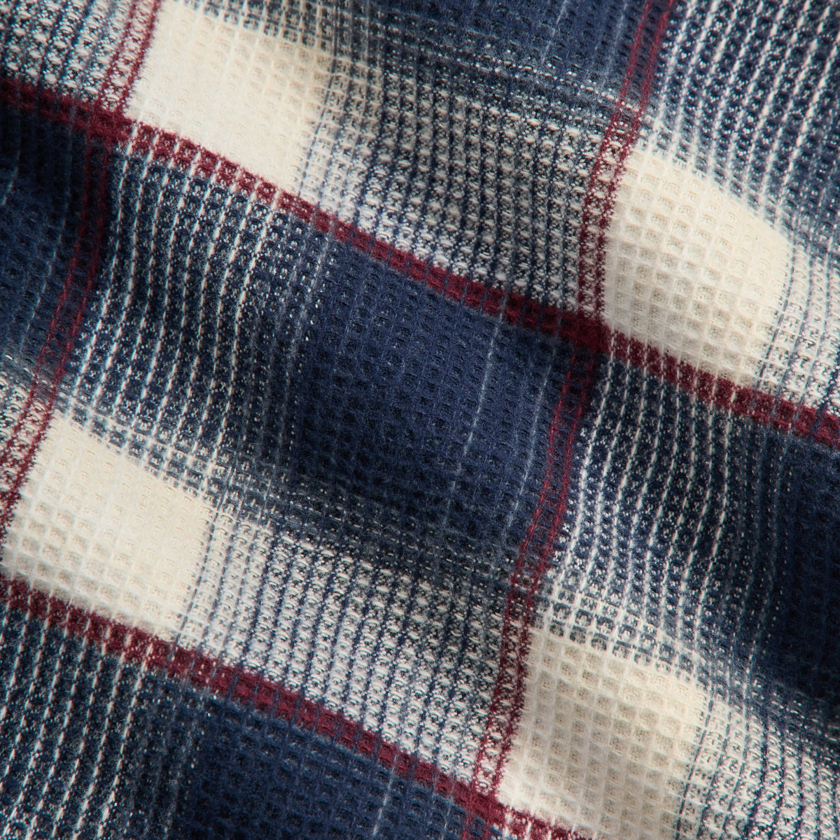 Kith Waffle Plaid Henson Hooded Buttondown - Sandrift