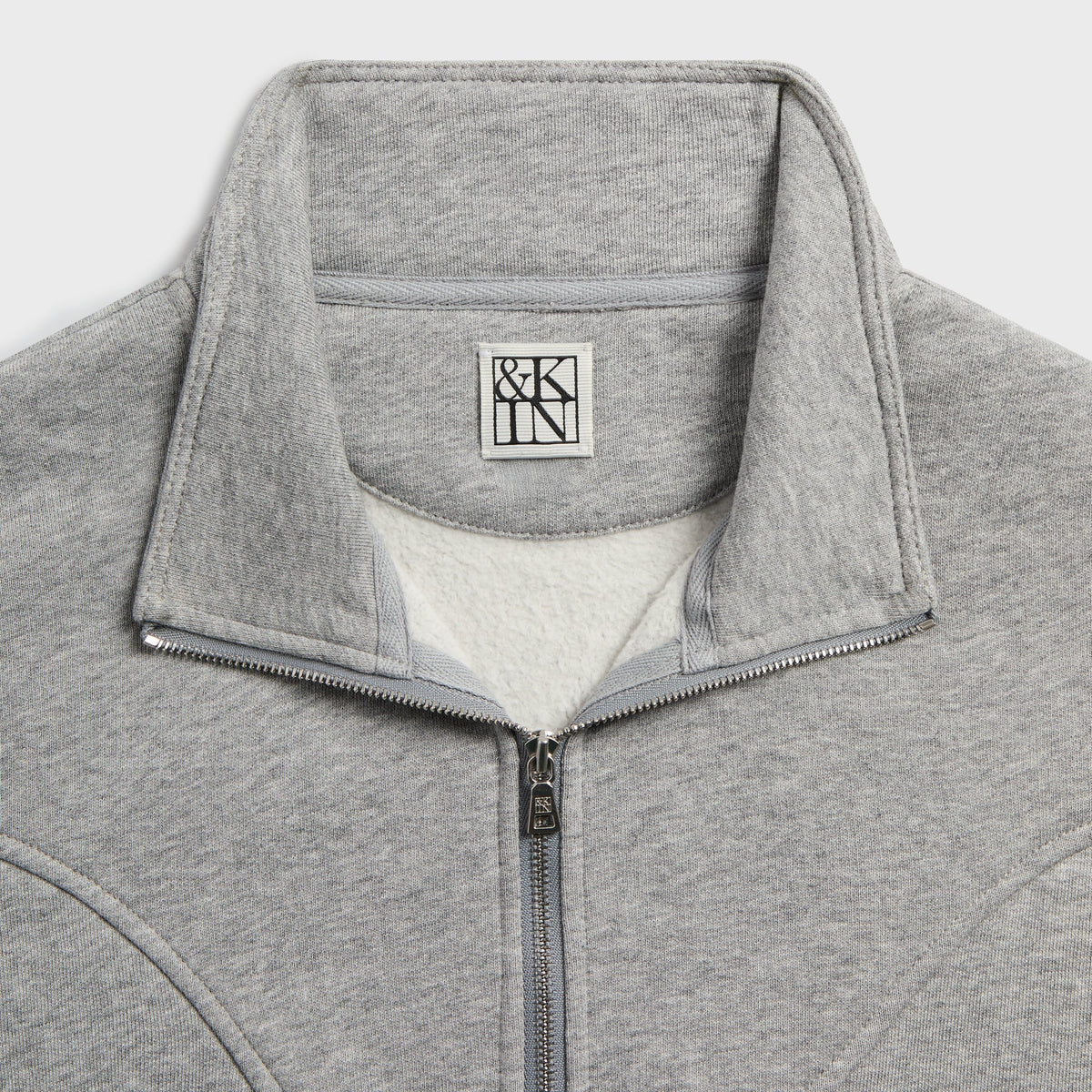 &Kin Pima Cotton Fleece Marshall Quarter Zip - Heather Grey - PH