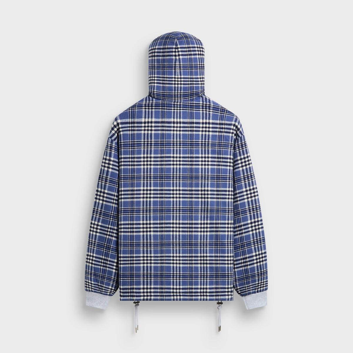 Kith Reversible Waffle Plaid Khenny Zip-Up Hoodie - Light Heather Grey
