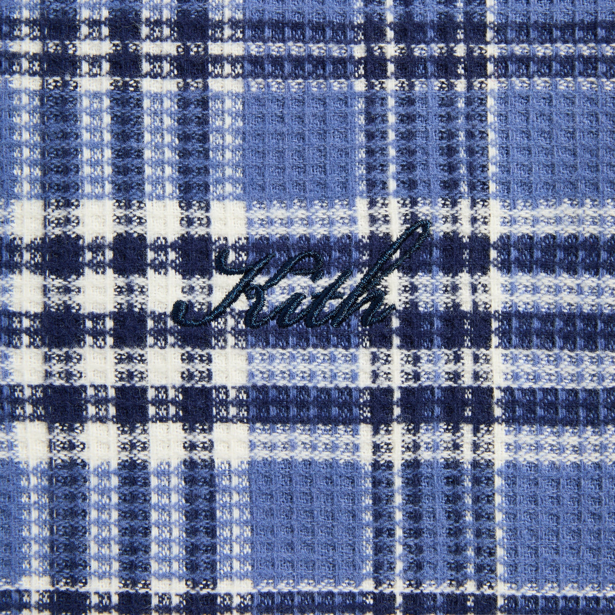 Kith Reversible Waffle Plaid Khenny Zip-Up Hoodie - Light Heather Grey