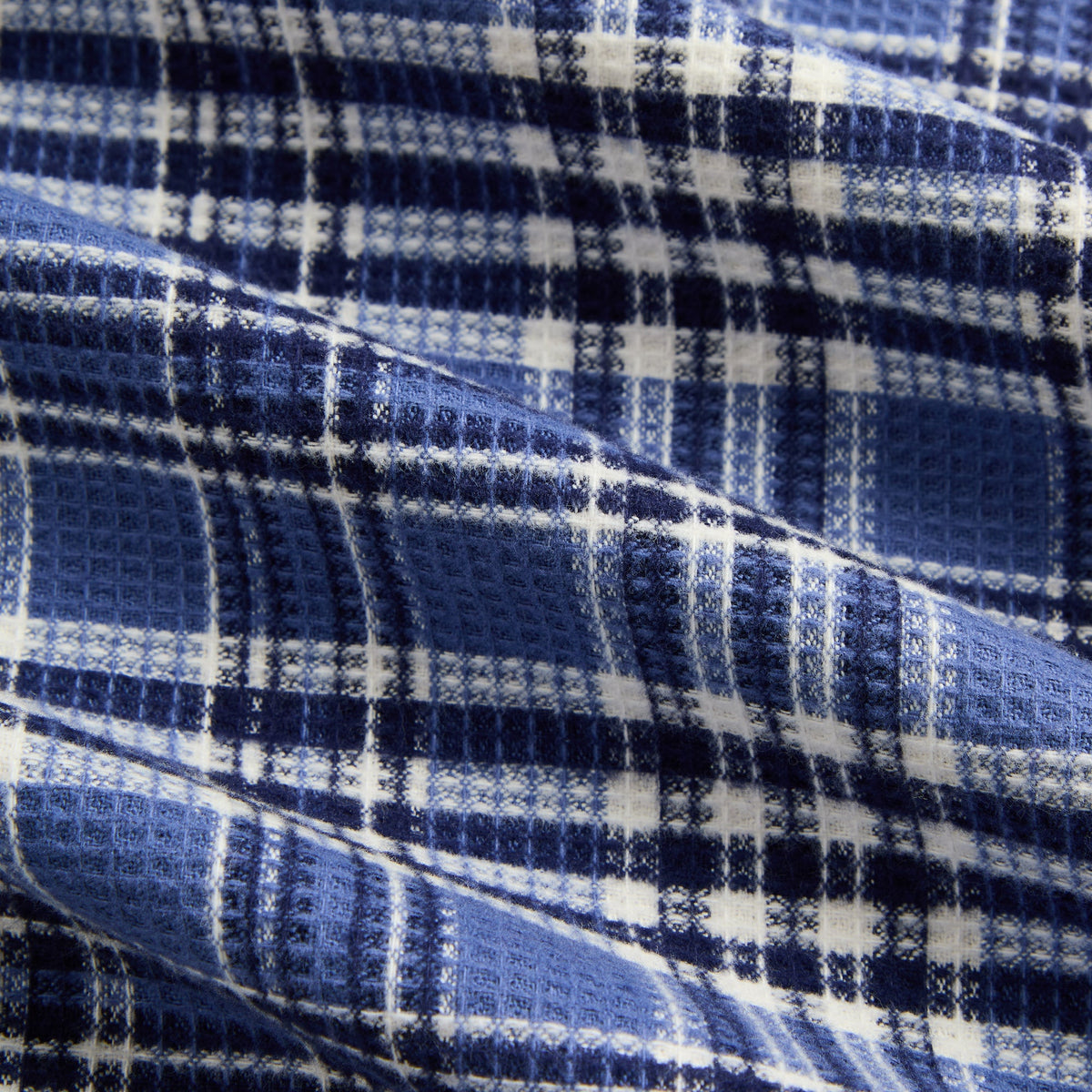 Kith Reversible Waffle Plaid Khenny Zip-Up Hoodie - Light Heather Grey