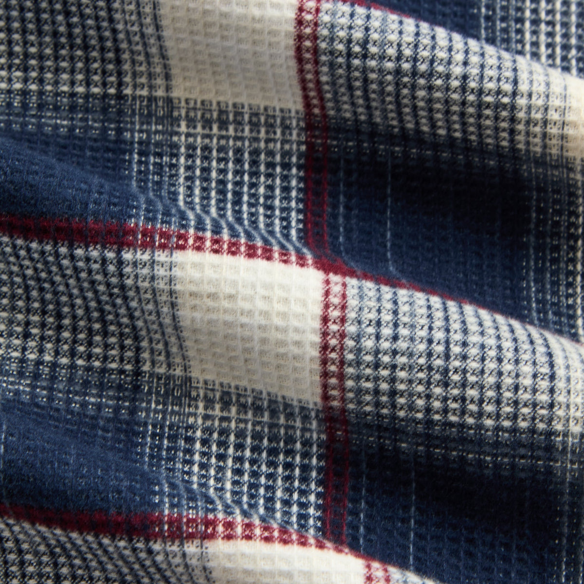 Kith Reversible Waffle Plaid Khenny Zip-up Hoodie - Nocturnal