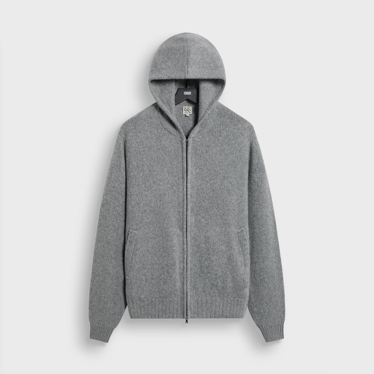 &Kin Wool Cashmere Lionel Full Zip Hoodie - Heather Grey - PH