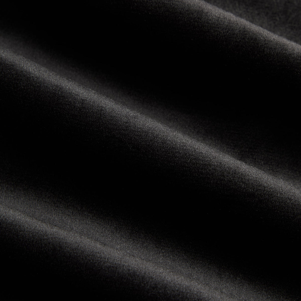Kith Plush Double Fleece Strauss Cardigan in black, close-up of soft plush fleece fabric texture