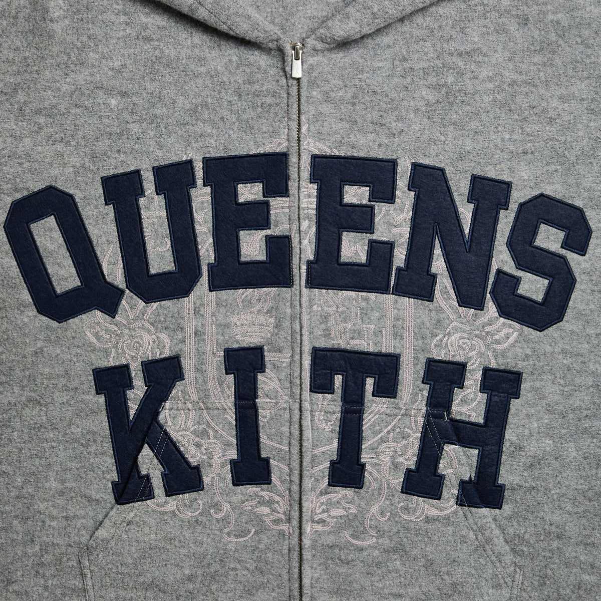 Kith Wool Braxton Full Zip Hoodie - Medium Heather Grey