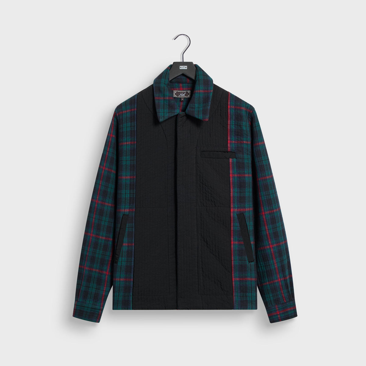 Kith Quilted Flannel Boxy Collared Overshirt - Black