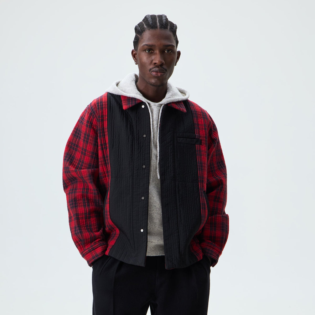 Kith Quilted Flannel Boxy Collared Overshirt - Allure