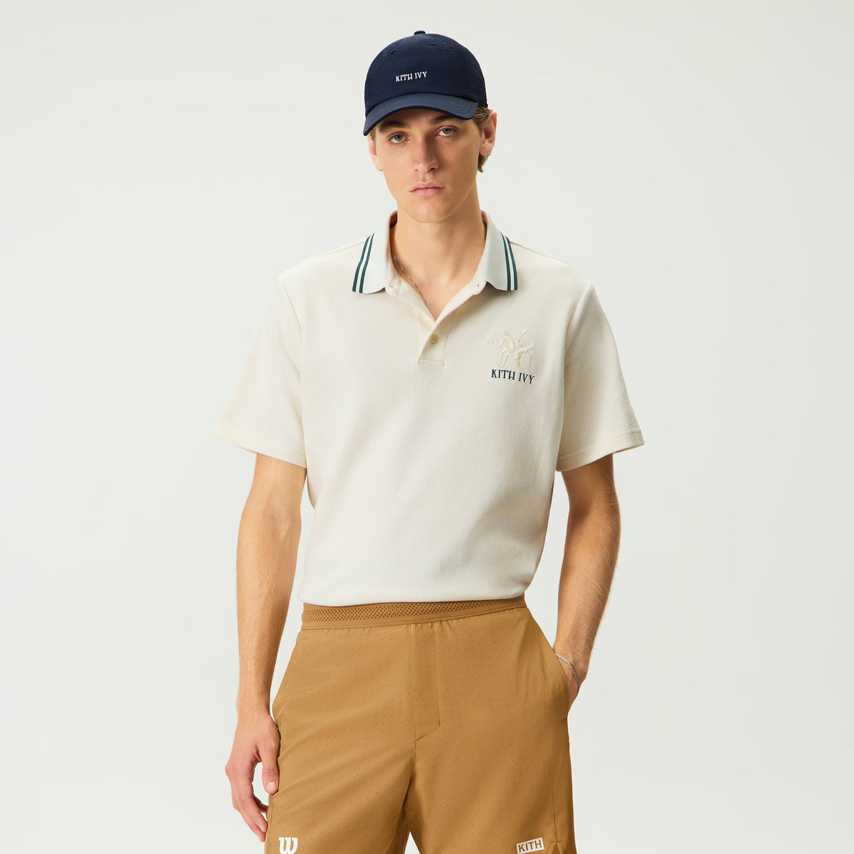 Kith Ivy Tipped Polo - Sandrift