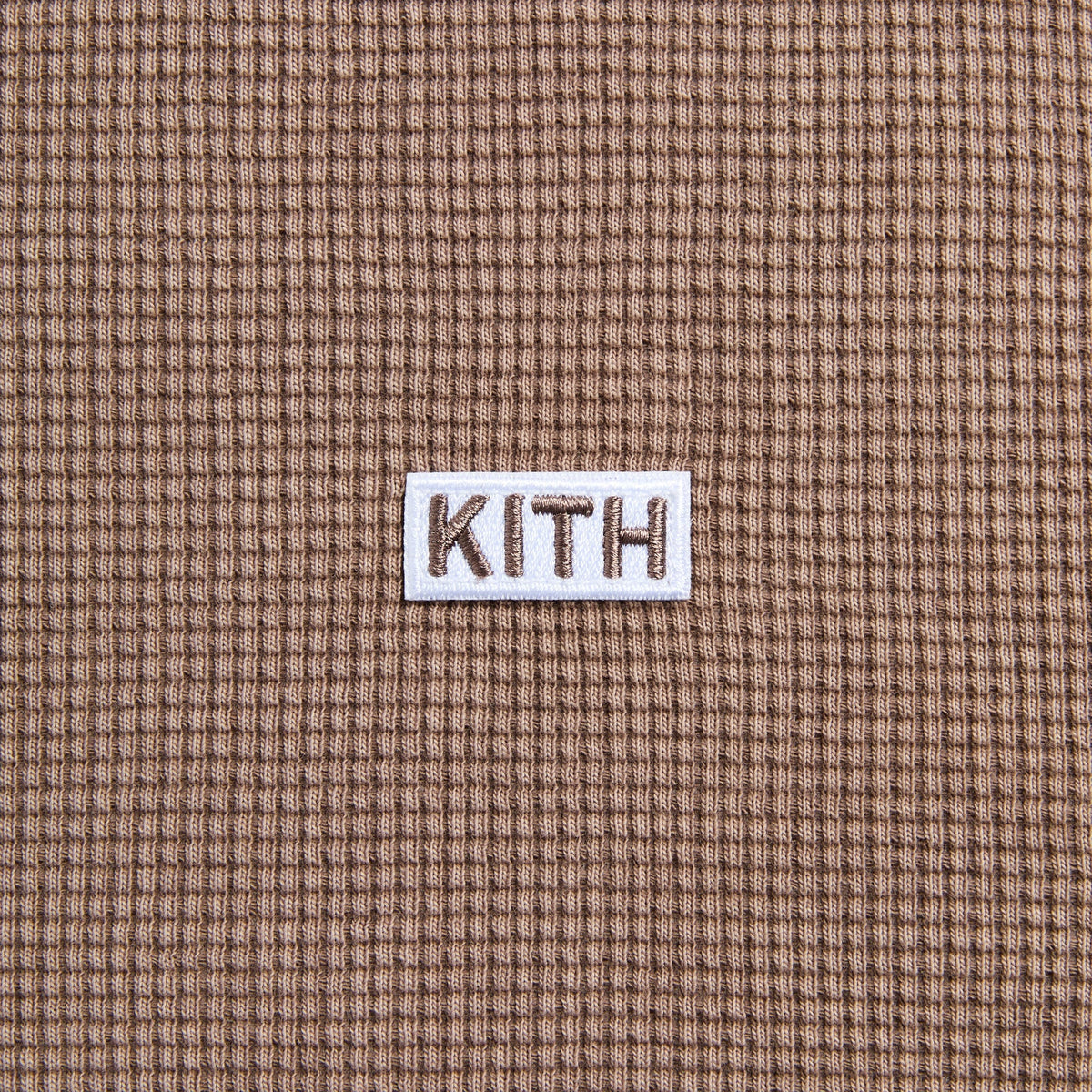 Kith Long Sleeve Waffle Albie Henley - Quicksand - PH