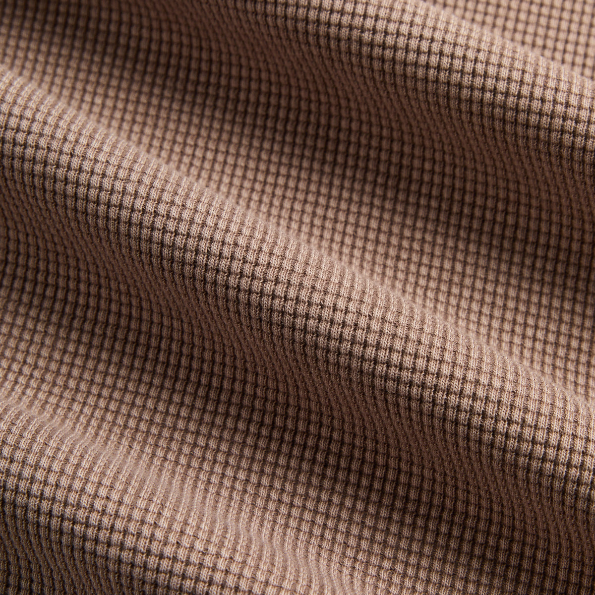 Kith Long Sleeve Waffle Albie Henley - Quicksand - PH