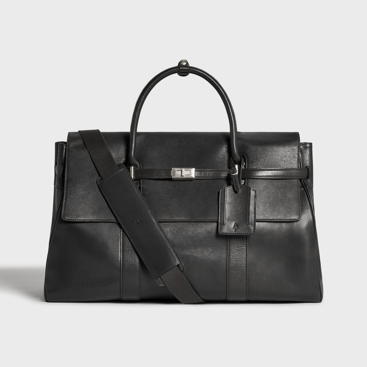 &Kin Vintage Textured Leather Carryall - Black