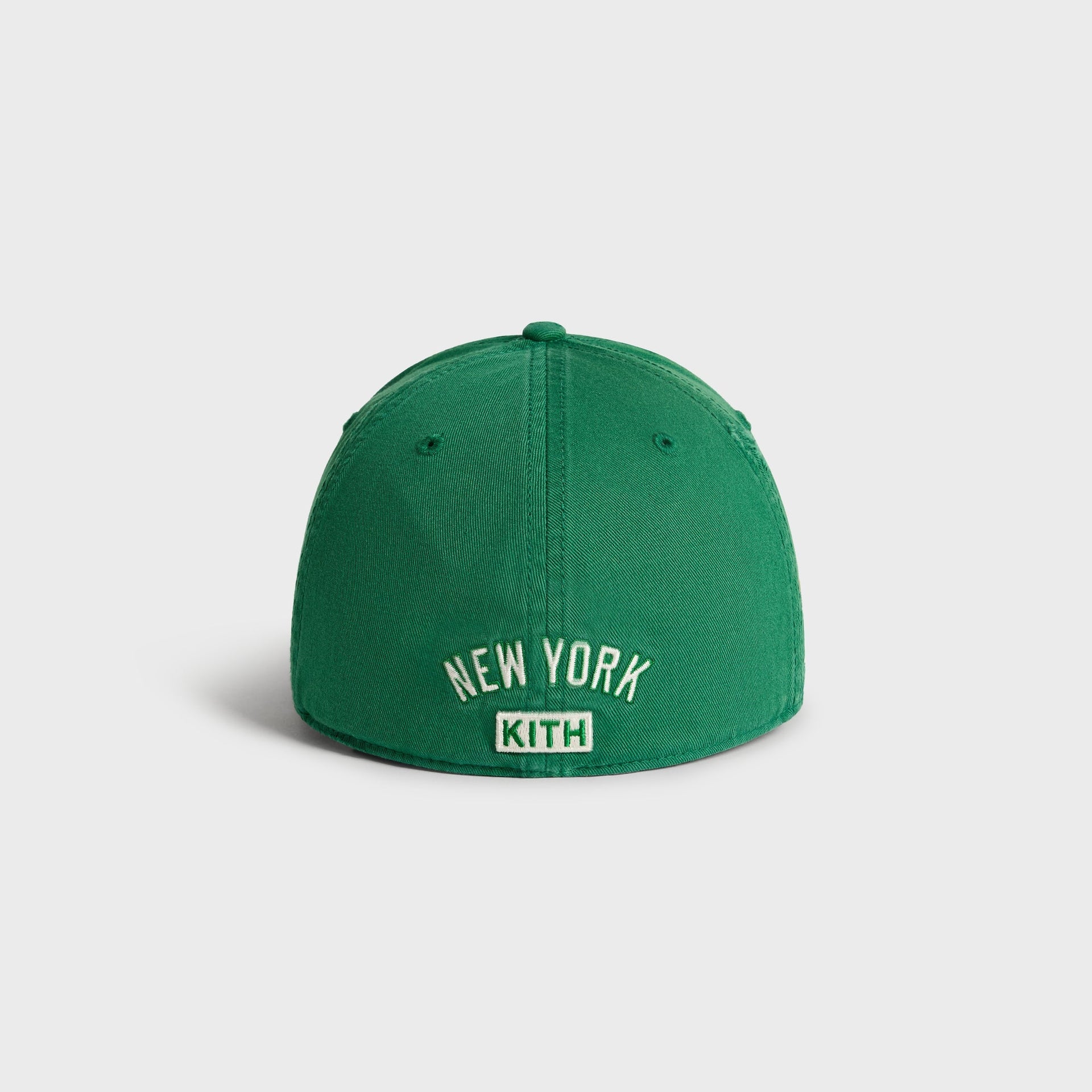 Kith & '47 Yankees cap in Kelly green - back view showing New York KITH embroidered wordmark