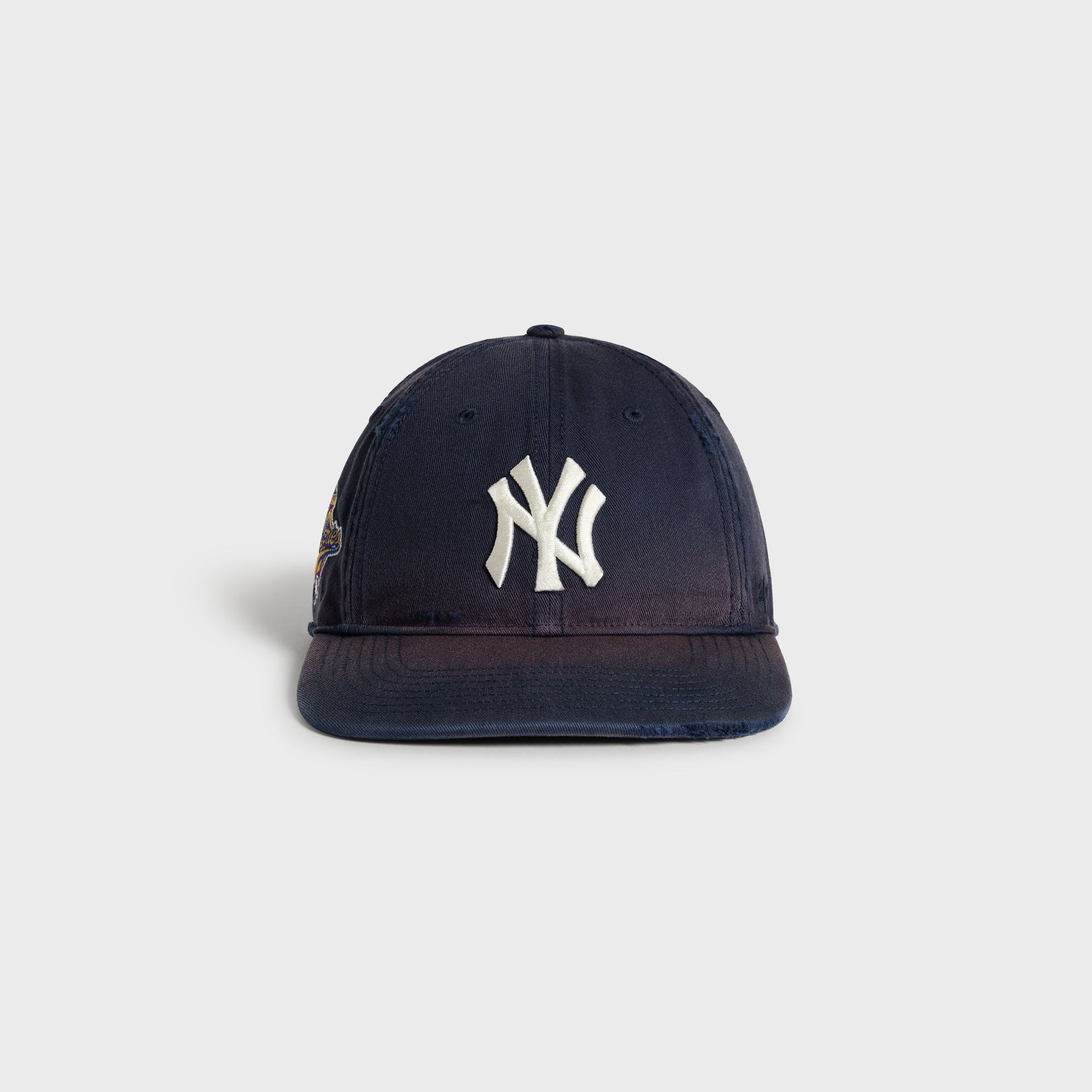 Kith & '47 Sun Faded Franchise LS Cap, Yankees, Nocturnal colorway - front view, navy fading to brown at the brim