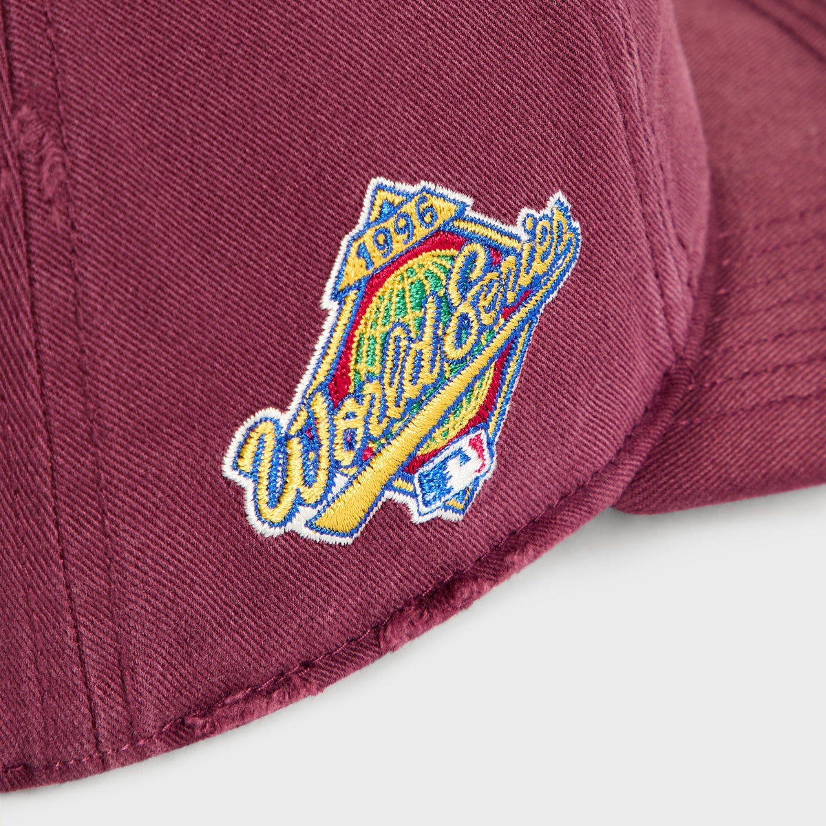 Kith & '47 Yankees cap in Marquee - close-up detail of 1996 World Series patch